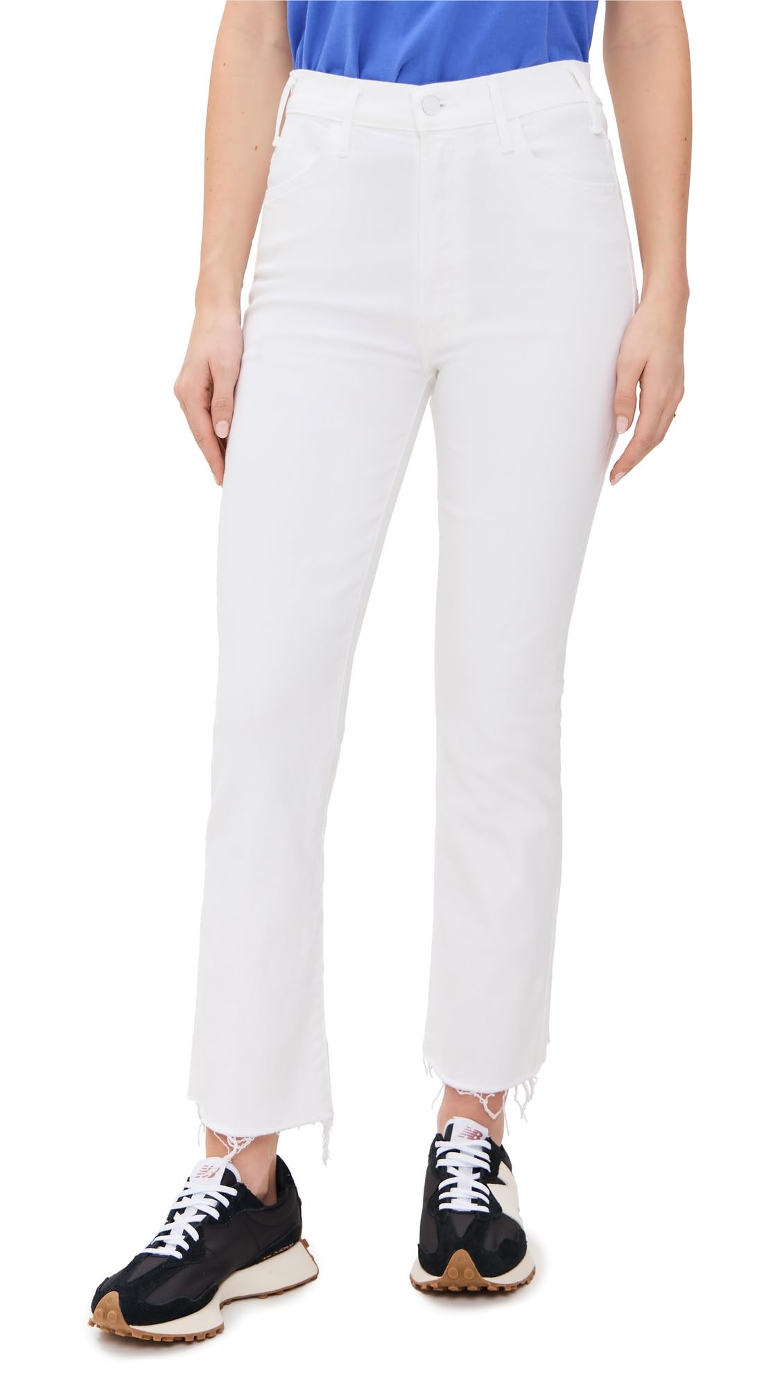 MOTHER Women's The Hustler Distressed Ankle Jeans - High Waist Slim Fit Denim Pants for Casual Outfits & Street Style