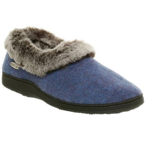 Women's Faux Fur Chinchilla Collar Slippers with Non-Slip Indoor/Outdoor Sole - Cozy House Shoes for Winter, Lounge, and Outdoor Errands