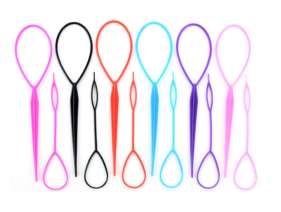 10PCS Plastic Magic Pull Hair Pins - Hair Braid & Ponytail Maker Styling Tool Set (5 Large + 5 Small) for Women, Girls - Perfect for Parties, Weddings, Daily Hairstyling
