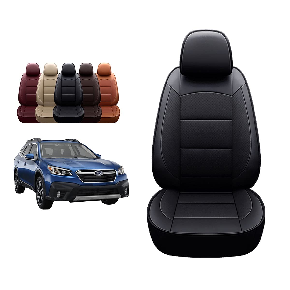 Premium Custom Fit Seat Covers for 2015-2019 Subaru Outback & Legacy - Waterproof Faux Leather Full Set Car Interior Protector - Durable Auto Accessories (Black) - Perfect for Road Trips, Daily Commutes & Pet Owners