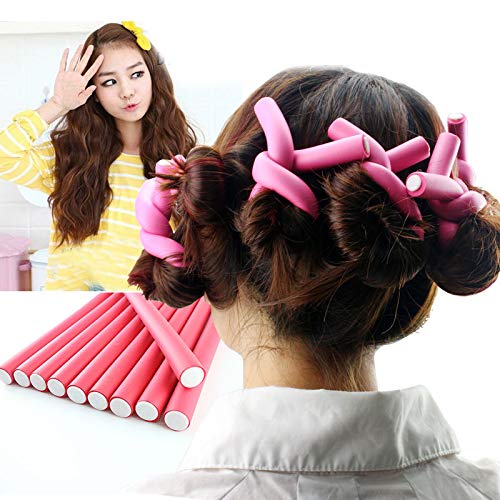 20pcs Flexi Rods Hair Curlers for Natural Hair - No Heat Soft Foam Curling Rods (1cm Diameter) for Short, Medium & Long Hair - Perfect for Overnight Curls, Twist-Out Styles & Heat-Free Styling at Home or Salon