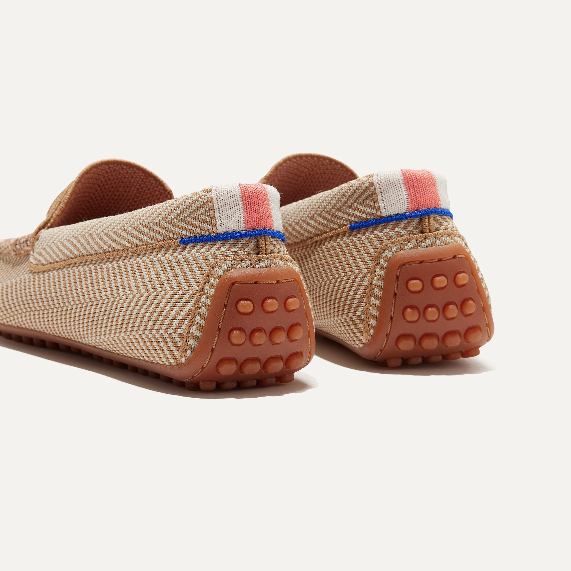 Men's Tan Herringbone Driving Shoes - Comfortable & Stylish Loafers for Casual Wear, Work & Travel