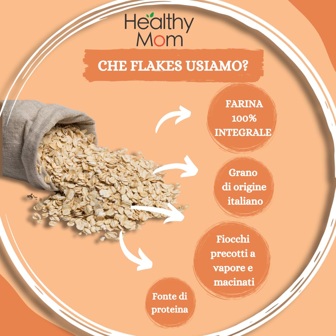 Healthy Mom Fine Oat Flakes - 908g (32oz) Sugar-Free Rolled Oats - High Fiber Breakfast Cereal for Weight Loss & Heart Health - Perfect for Smoothie Bowls, Baking & Healthy Snacks