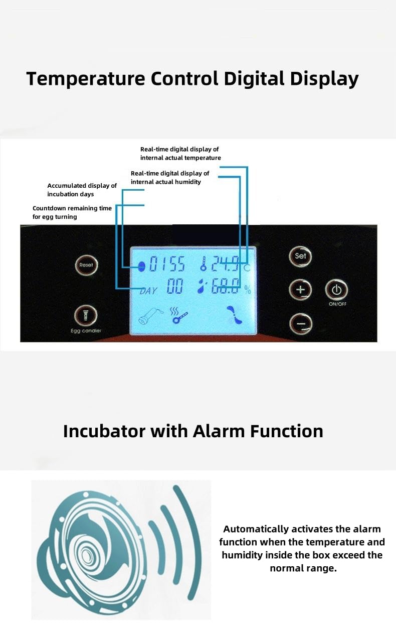 Automatic Mini Egg Incubator for 56 Chicken Eggs - Digital Temperature Control with Built-in Egg Tester - Portable Poultry Hatching Machine (White) - Perfect for Home Farms, Classroom Projects & Backyard Chicken Breeding