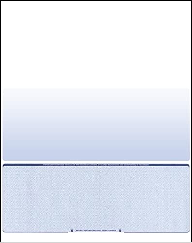 500 Blank Check Stock for Computer & Laser Printers - Blue Diamond Security Checks with Bottom Check Feature - Perfect for Business, Personal Finance & Accounting Use