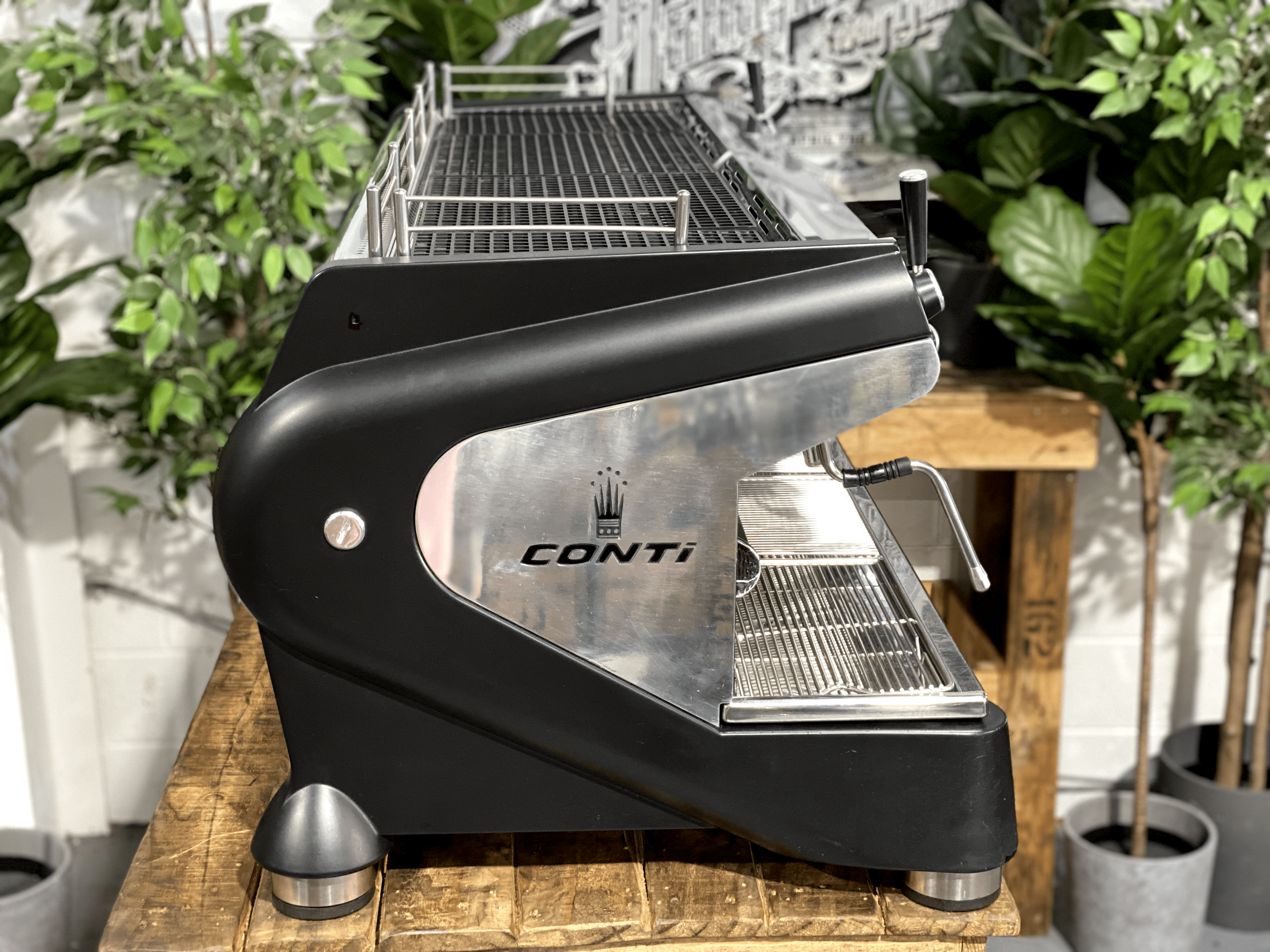 Conti Monte Carlo 3 Group Black Commercial Espresso Machine for Cafes & Restaurants - Professional Coffee Maker for High Volume Brewing