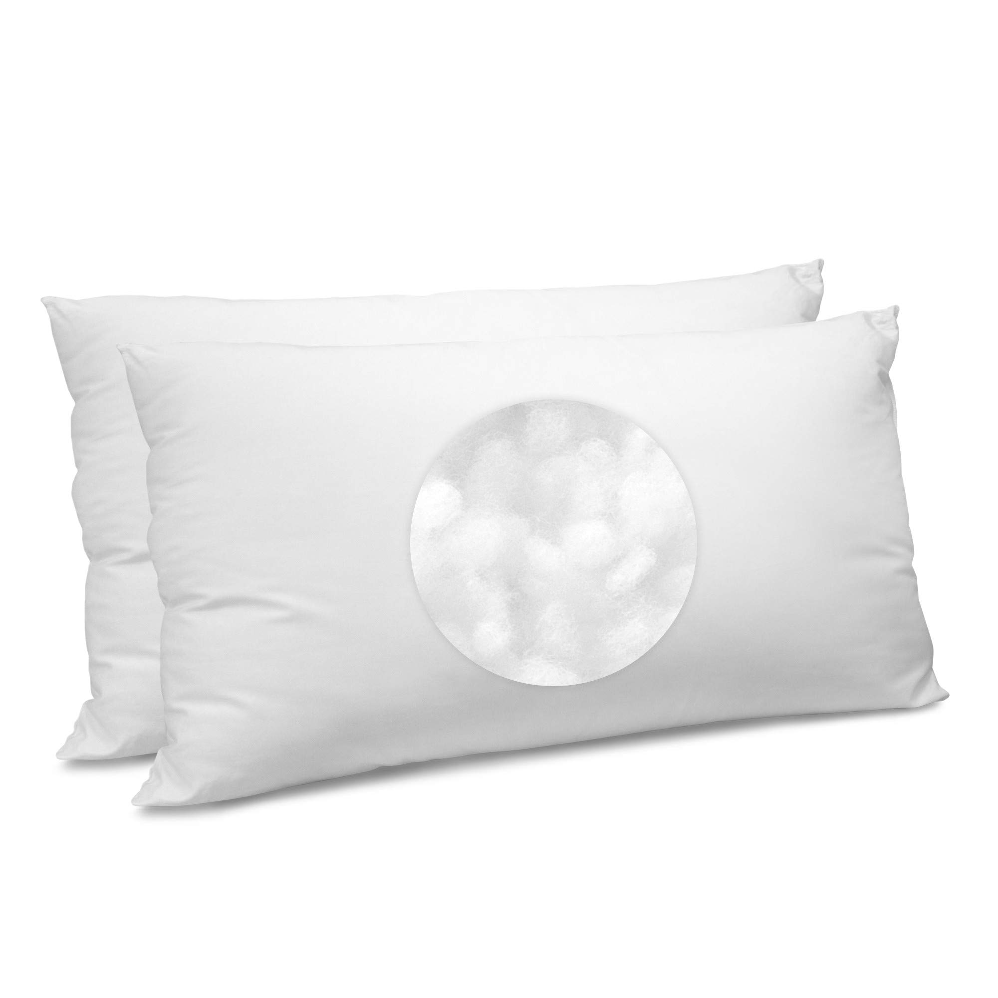 SensorPEDIC 400 Thread Count King Size Cotton Bed Pillows - Ultra Soft & Breathable White Pillows for Side, Back & Stomach Sleepers - Perfect for Master Bedroom, Guest Room & Hotel Use