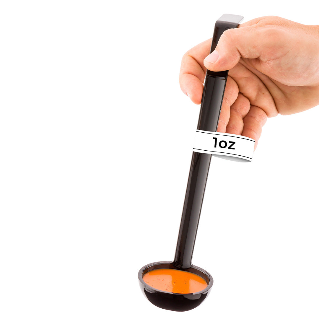 1 oz Black Plastic Sauce Ladle - 10.5 Inch - Single Count Box - Perfect for Restaurants, Catering & Home Cooking