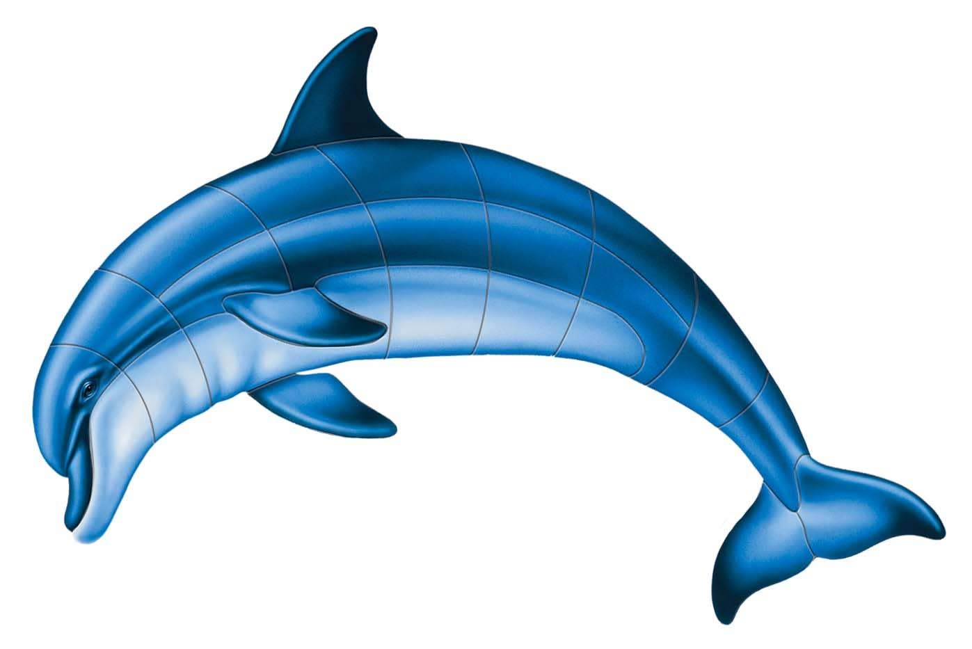 Bottlenose Dolphin Porcelain Swimming Pool Mosaic Tile - 18