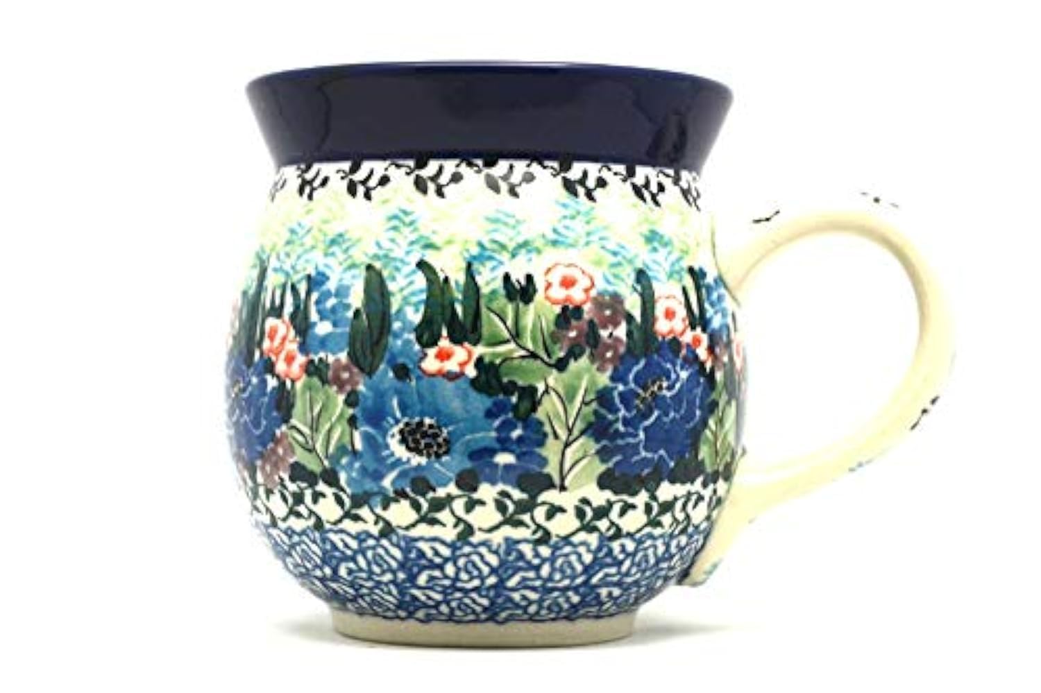 Authentic Polish Pottery Coffee Mug - 15oz Handcrafted Bubble Design - Unikat Signature U4572 - Perfect for Home, Office & Gift Giving