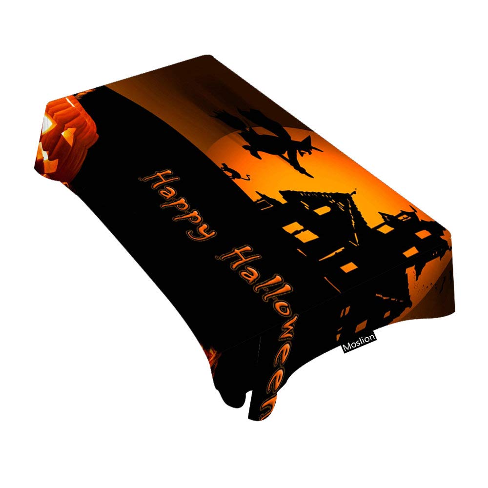 Moslion Halloween Pumpkin Tablecloth - 52x70 Inch Decorative Rectangle Table Cover for Dining, BBQ, Picnic, Coffee Table - Waterproof & Wrinkle-Resistant for Fall Party Decor & Thanksgiving Dinner