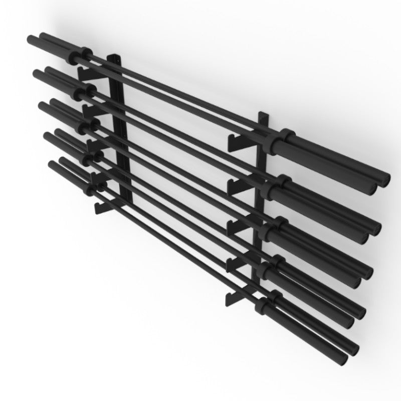 Wall Mounted Barbell Storage Rack - Holds 10 Bars for Home Gym & Weightlifting Equipment Organization | Perfect for Garage, Basement & Fitness Room