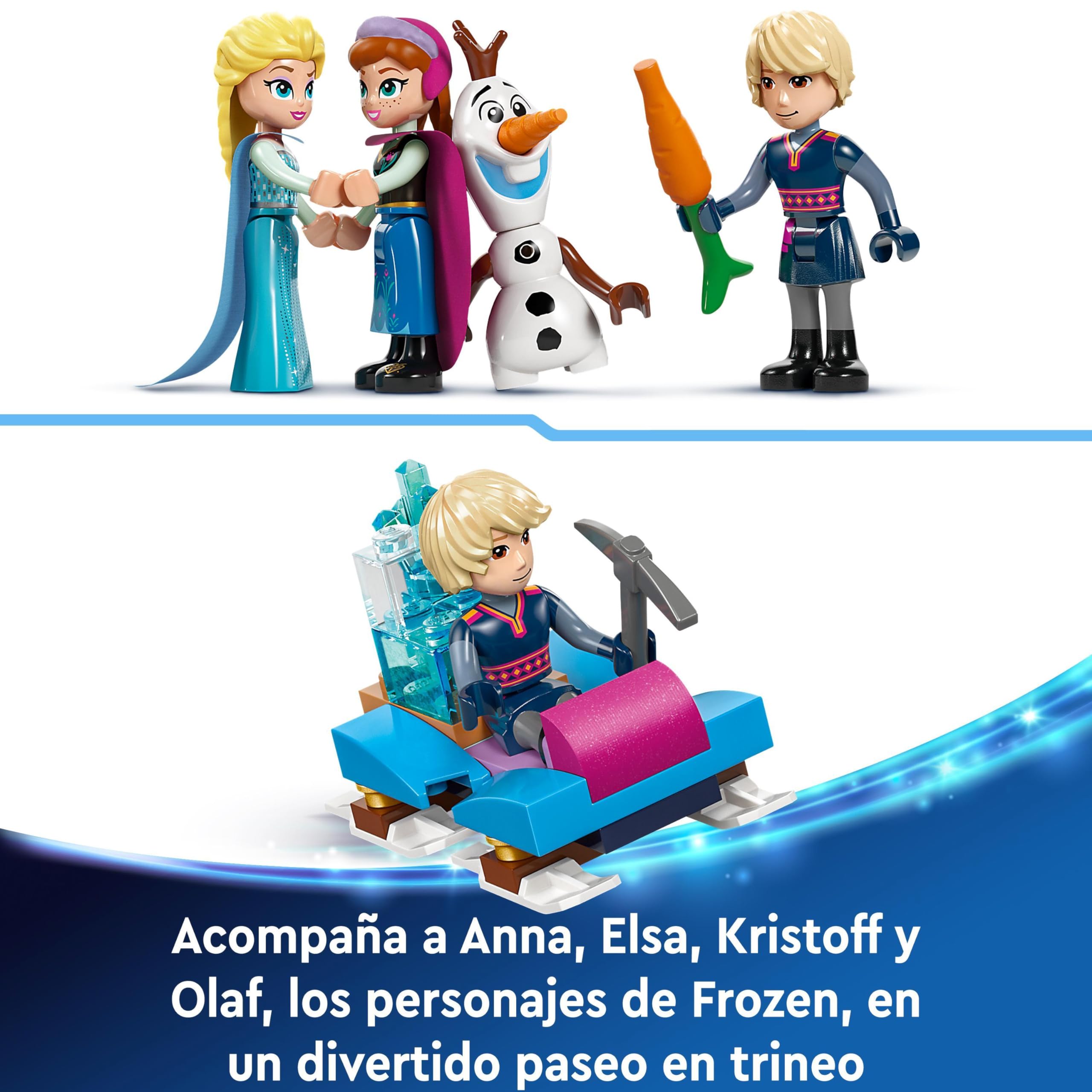 LEGO Disney Princess Frozen Elsa's Ice Palace Castle Toy Set with Mini Elsa, Anna & Kristoff Dolls, Sven Reindeer Figure - Fantasy Gift for Girls & Boys Ages 6+ | Creative Play, Birthday & Christmas Present