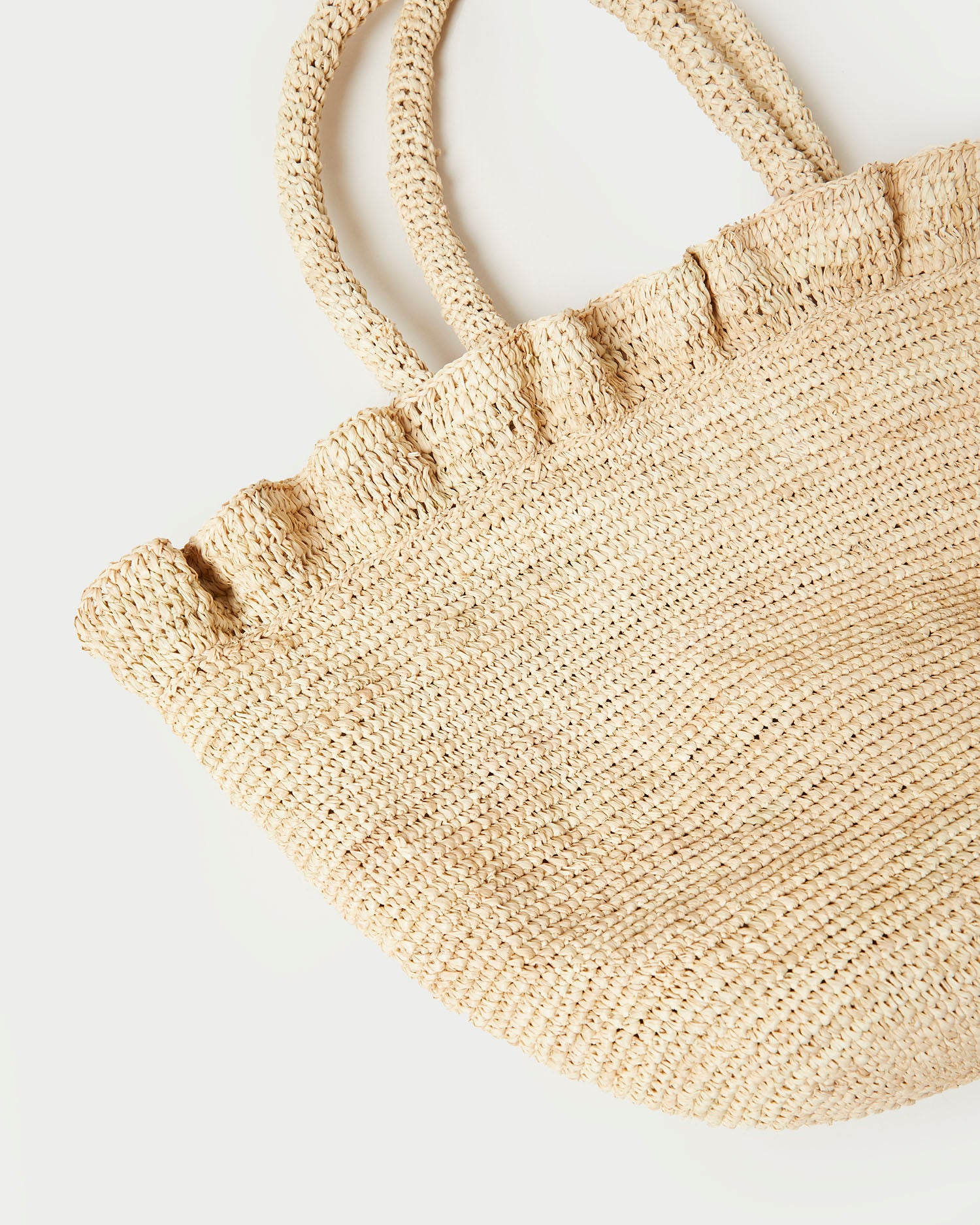Cyrus Natural Ruffled Woven Tote Bag - Stylish Eco-Friendly Handbag for Women | Perfect for Beach, Shopping & Everyday Use