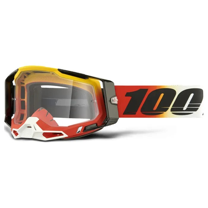 100% Racecraft 2 Clear Lens - High-Performance Motorcycle Goggles for Racing & Off-Road Riding - UV Protection, Anti-Fog, Durable Polycarbonate - Ideal for Motocross, ATV & Dirt Bike Adventures