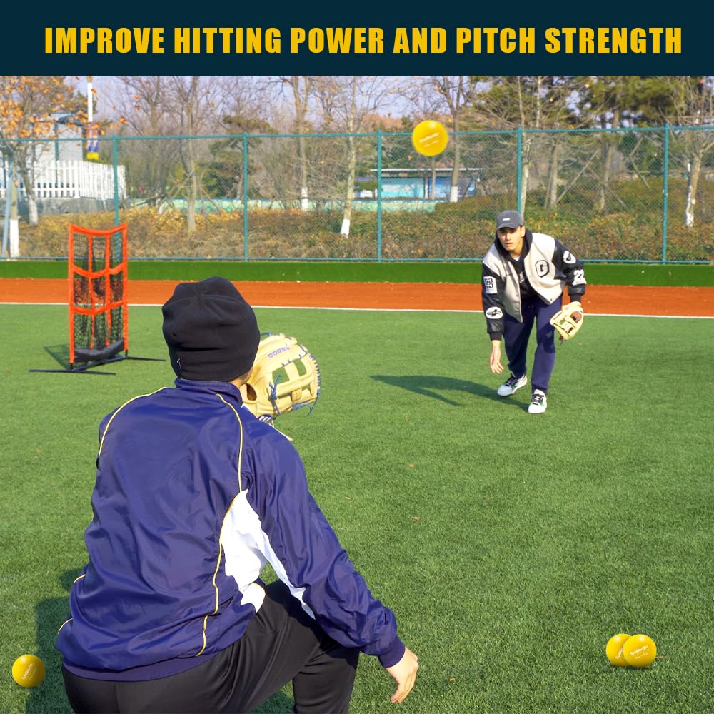 6 Pack Weighted Baseballs Set (16 oz) - Professional Weighted Baseballs for Hitting & Pitching Training - Improve Power & Accuracy for All Skill Levels - Perfect for Baseball Practice, Batting Drills & Strength Training