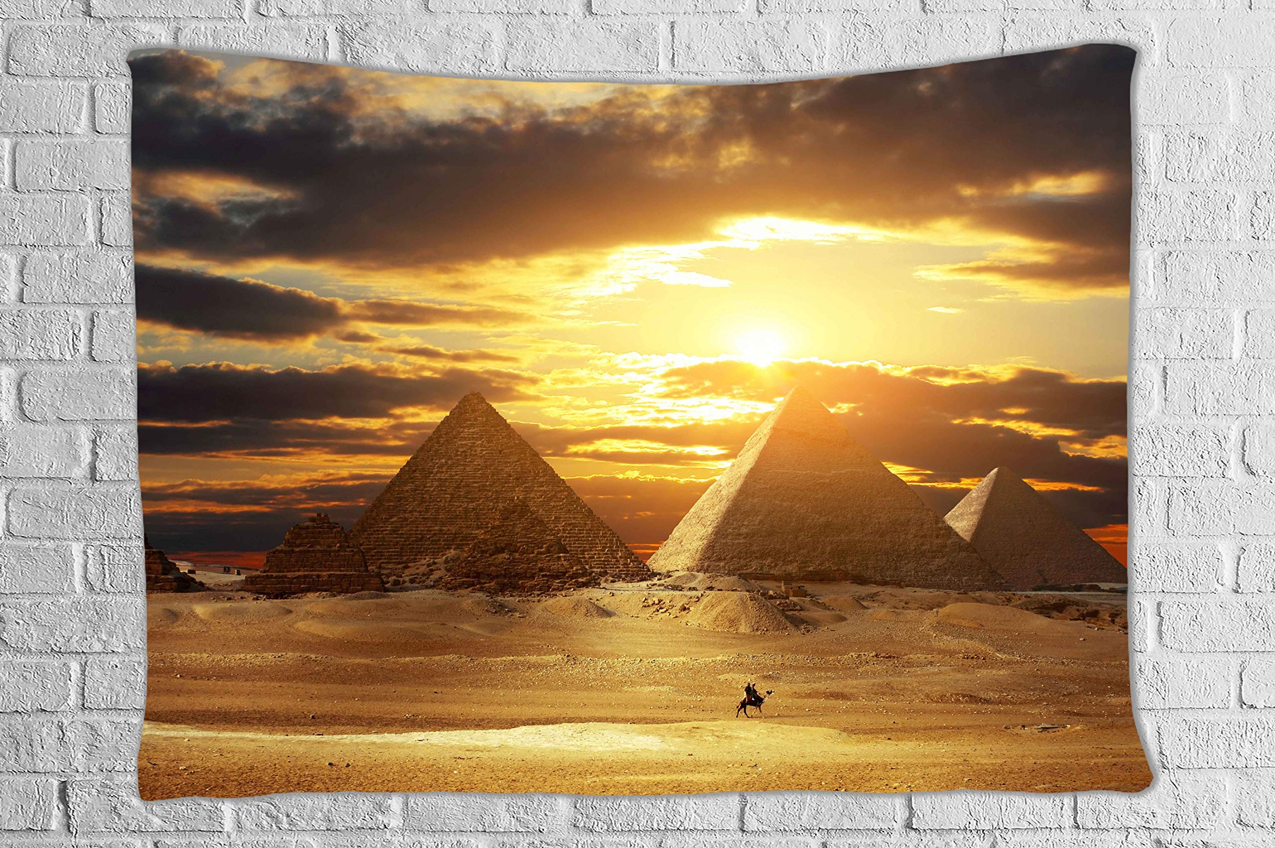 JOOCAR Egyptian Pyramid Tapestry - Ancient Egyptian Culture Wall Art Decor | Middle Eastern Inspired Tapestry for Living Room & Bedroom | 59.1 x 90.6 Inches | Perfect for Boho Home Decor, Meditation Spaces & Cultural Themed Rooms