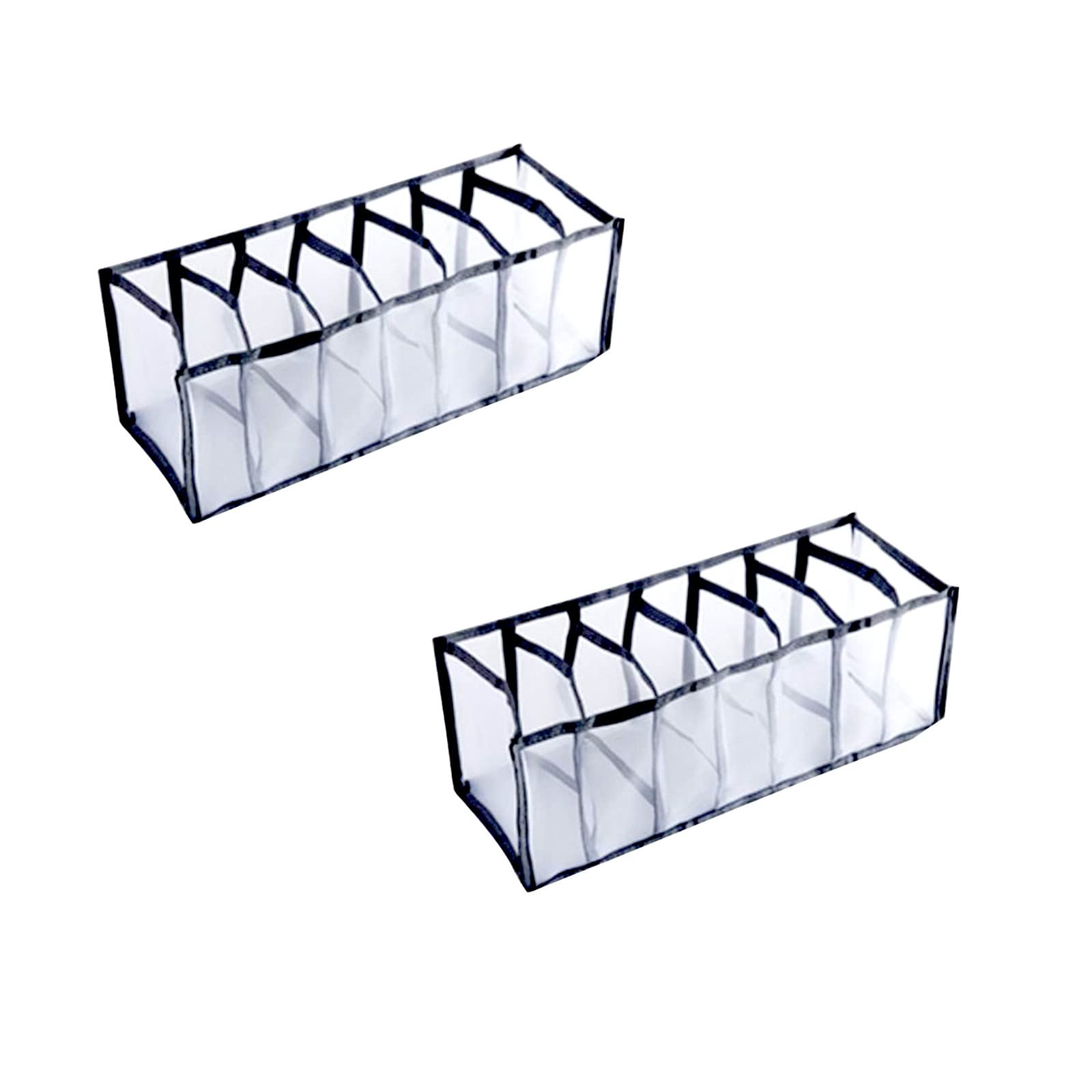 Anplio 7 Grids Washable Wardrobe Clothes Organizer - Foldable Mesh Storage Box for Jeans, Sweaters & Accessories - Portable Closet Drawer Organizer for Bedroom, Closet & Travel - Space Saving Storage Solution