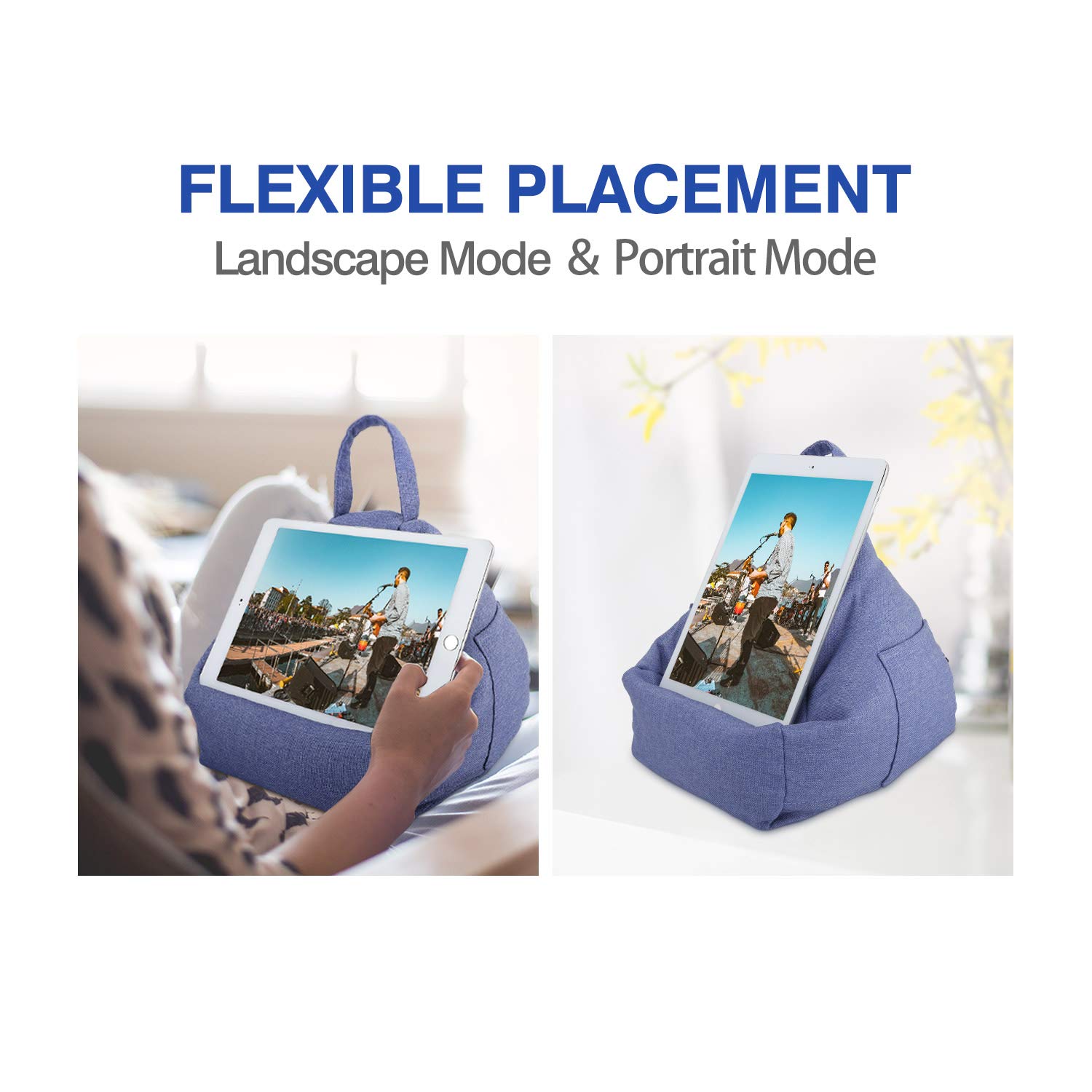 MoKo Tablet Pillow Stand - Adjustable Lap Pillow & Sofa Cushion Holder for iPad 10th Gen, iPad Pro 11 2022, iPad Mini 6, iPad Air 4/3, Galaxy Tab S6/S7 11