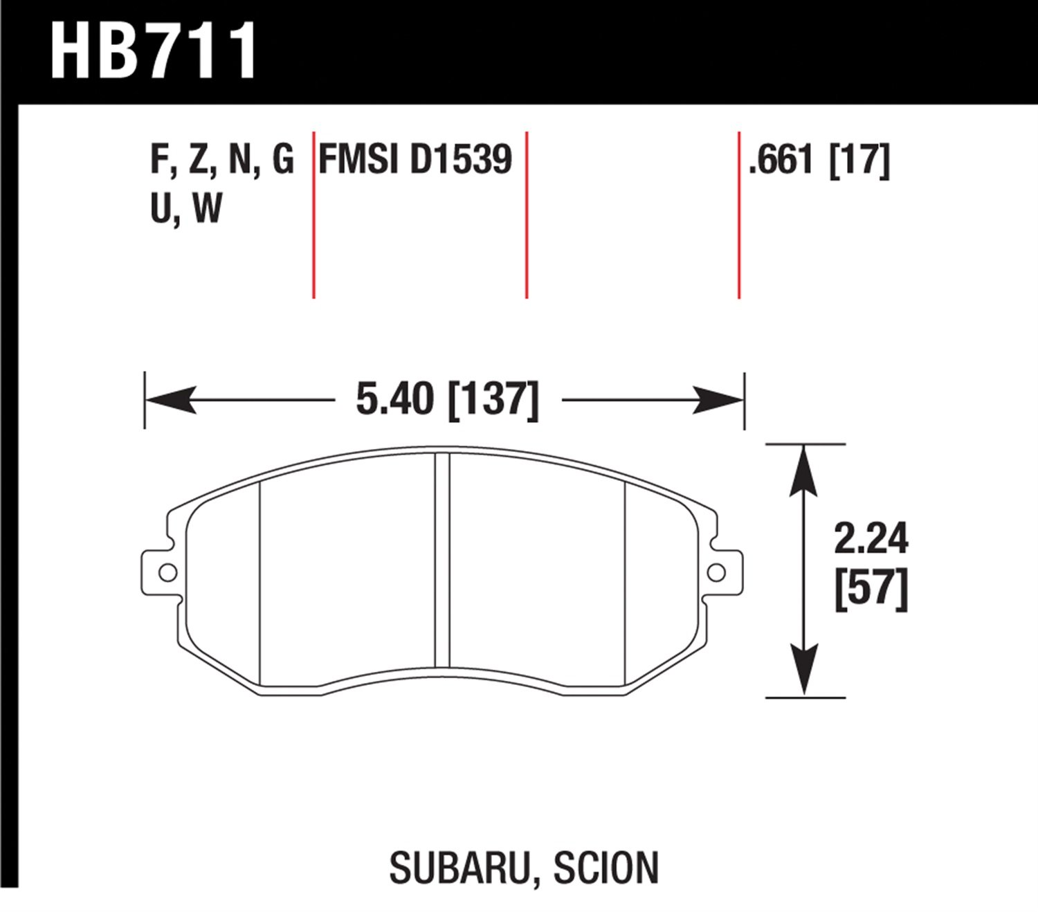 HB711U.661 DTC-70 High Performance Motorsport Brake Pads - Racing & Track Day Use for Sports Cars & Performance Vehicles
