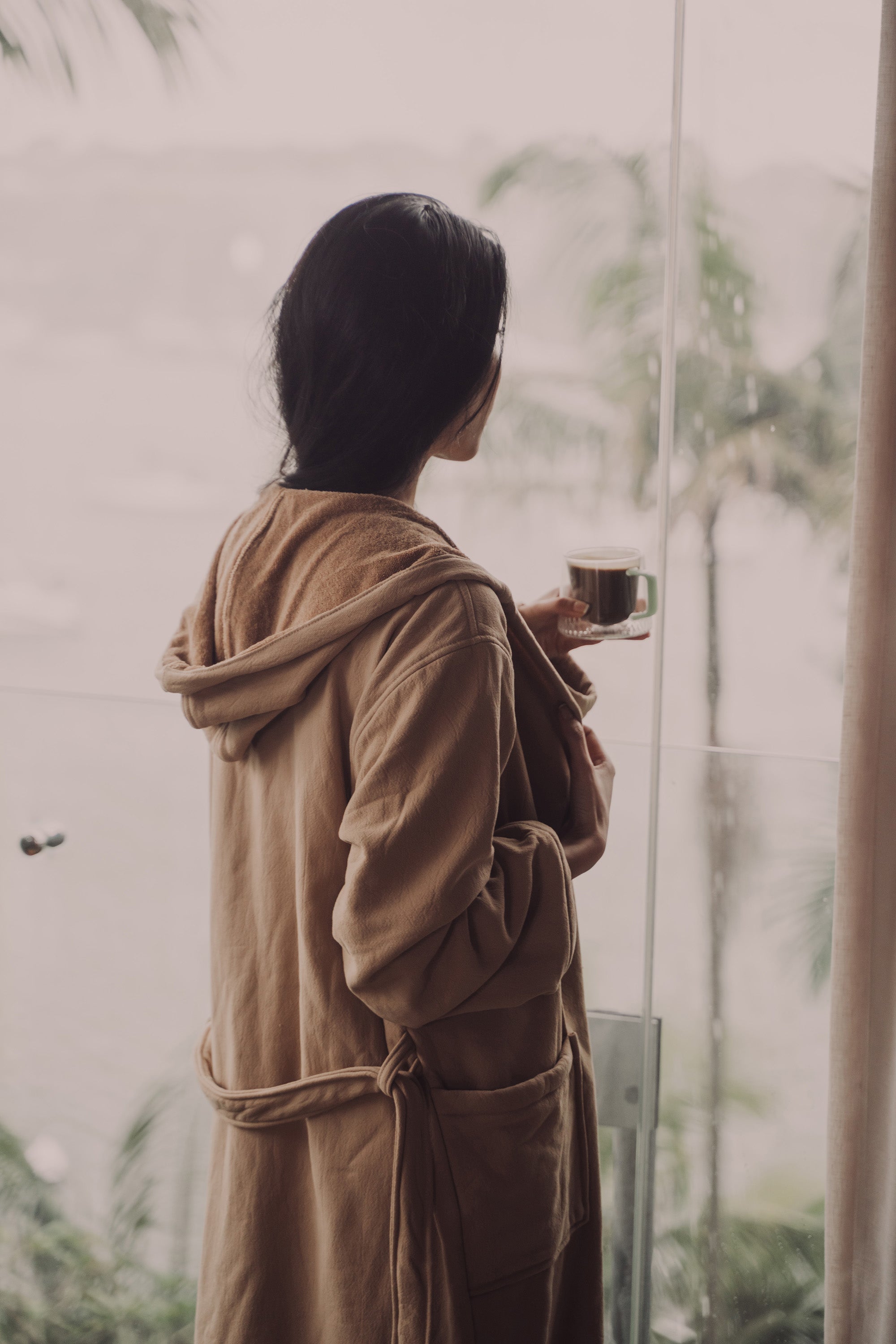 Vintage Wash Robe for Women - Soft & Cozy Nutmeg Brown Bathrobe - Perfect for Spa, Lounge & Relaxation at Home
