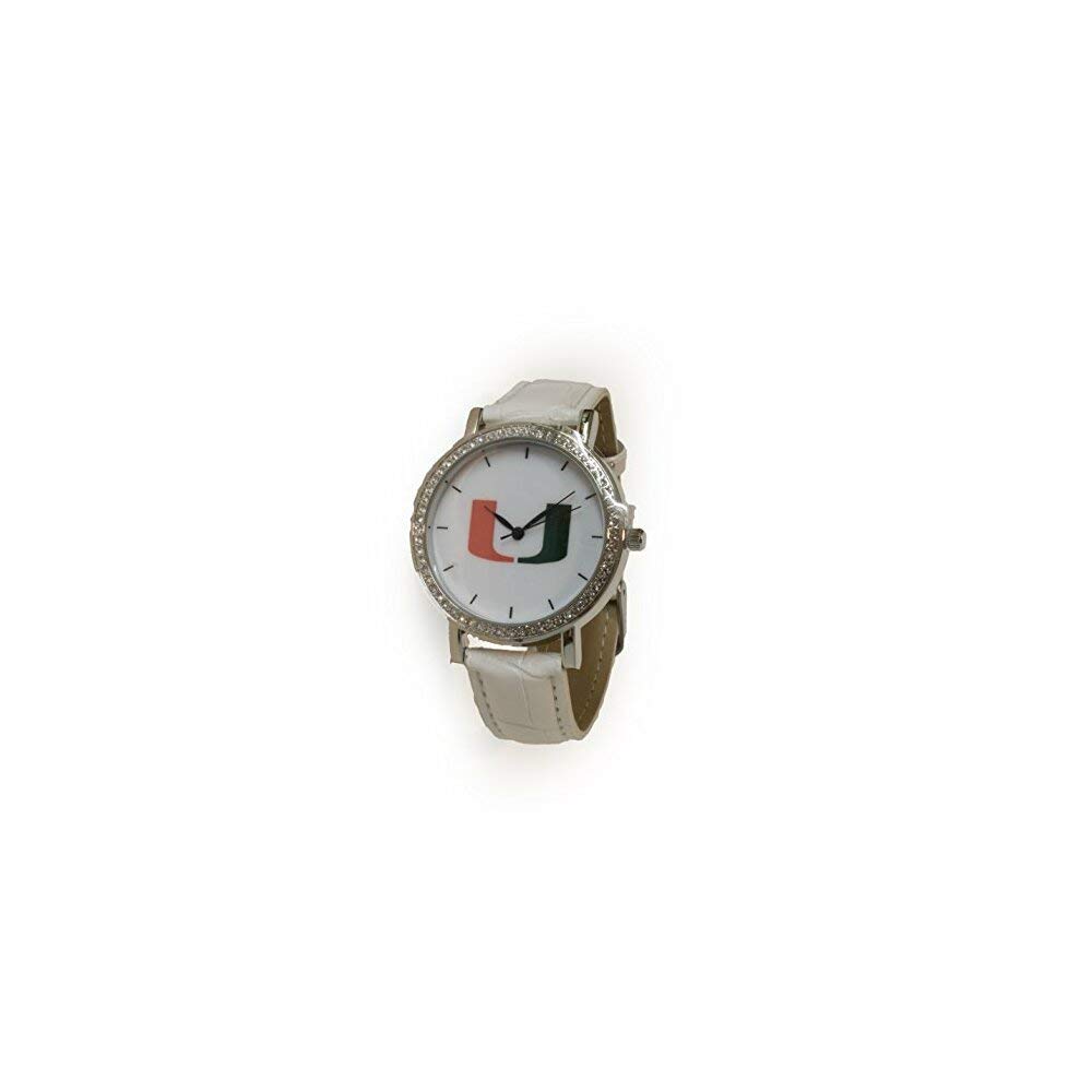 Miami Hurricanes Women's White Watch - NCAA Licensed, Japanese Quartz, Adjustable Silicone Band - Perfect Gift for Sports Fans & Game Day