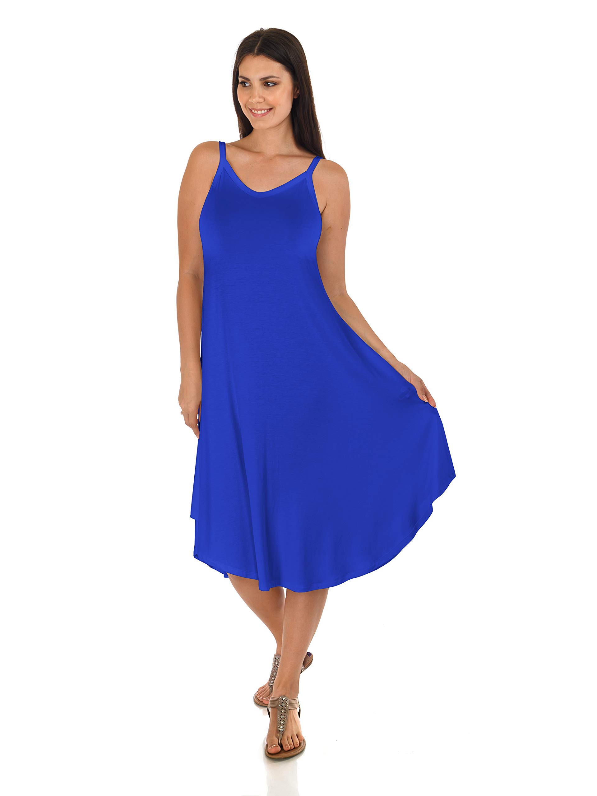 DFF Shop Women's Casual Sleeveless Round Hem Midi Dresses (Size S-5X) - Perfect for Summer Outings, Beach Vacations & Casual Wear