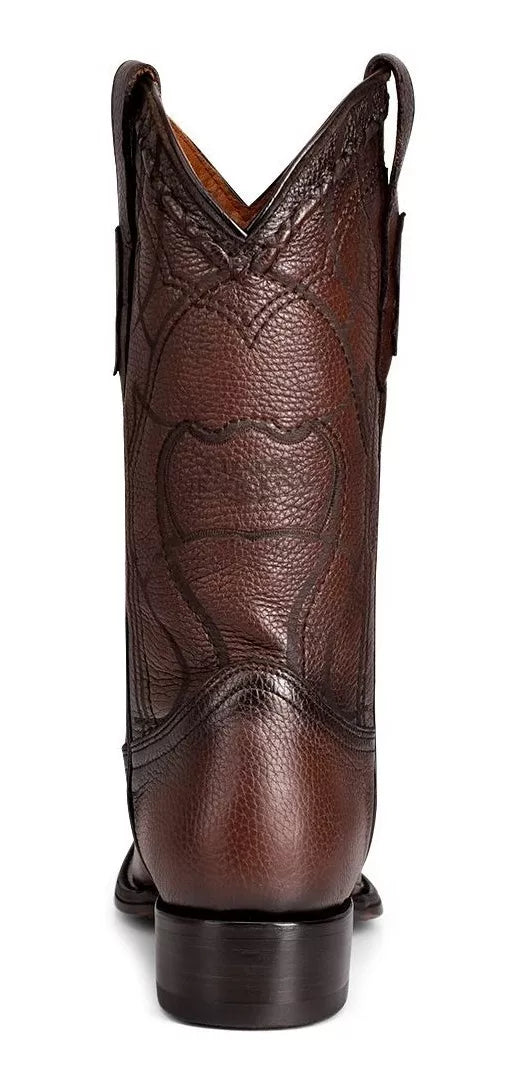 1B1NVE Men's Cowboy Boots - Genuine Deer Leather Chestnut Dress Boots for Western Style, Riding & Outdoor Adventures