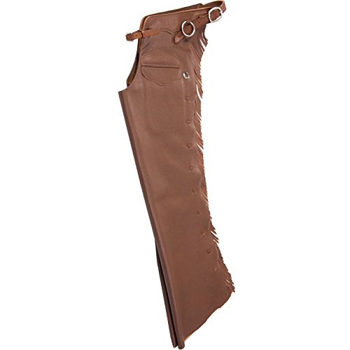 NRS Ranch Hand Top Grain Leather Chaps for Cowboy Work & Horse Riding – Durable & Comfortable for Ranch, Rodeo & Outdoor Activities