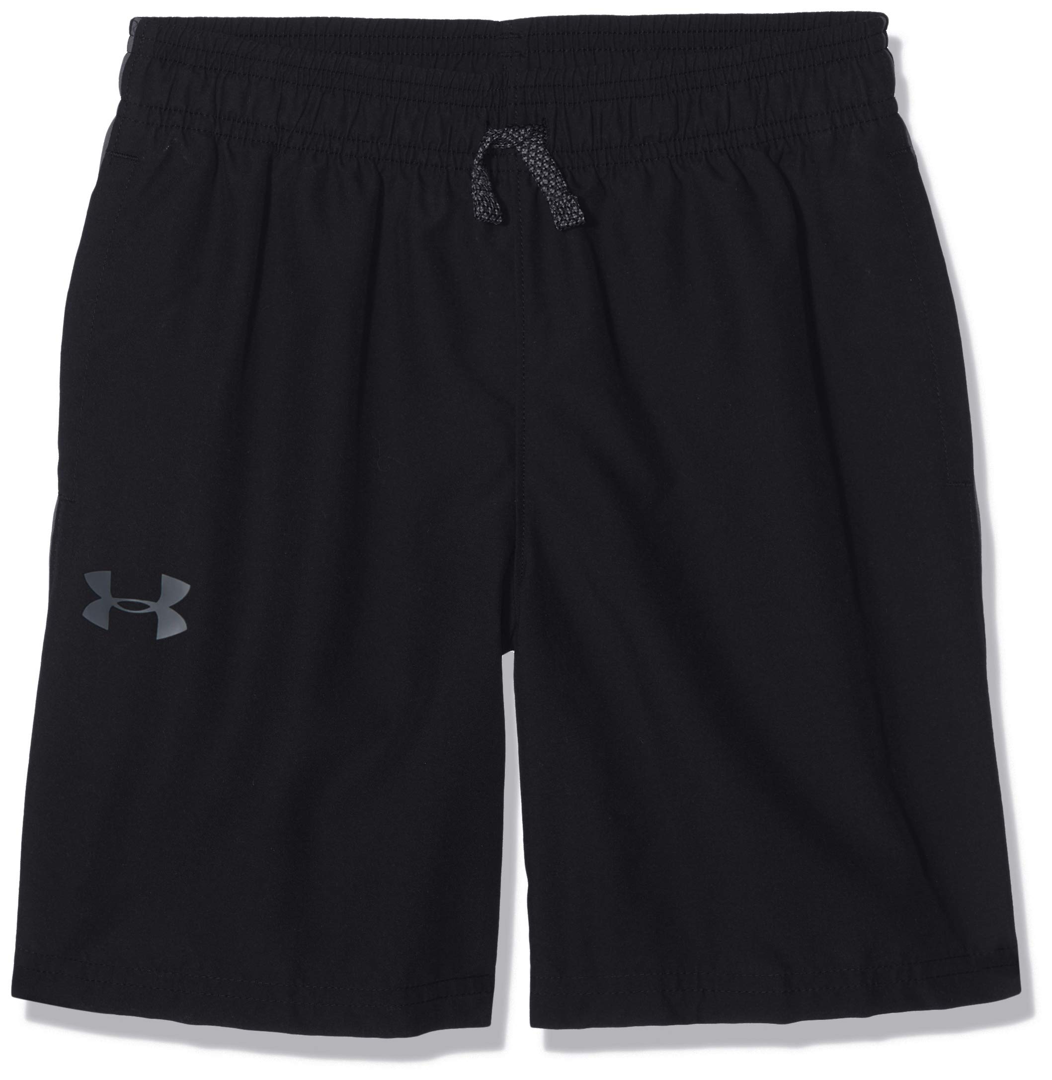 Under Armour Boys' Woven Graphic Athletic Shorts - Youth X-Small Black - Comfortable Workout & Basketball Shorts for Kids