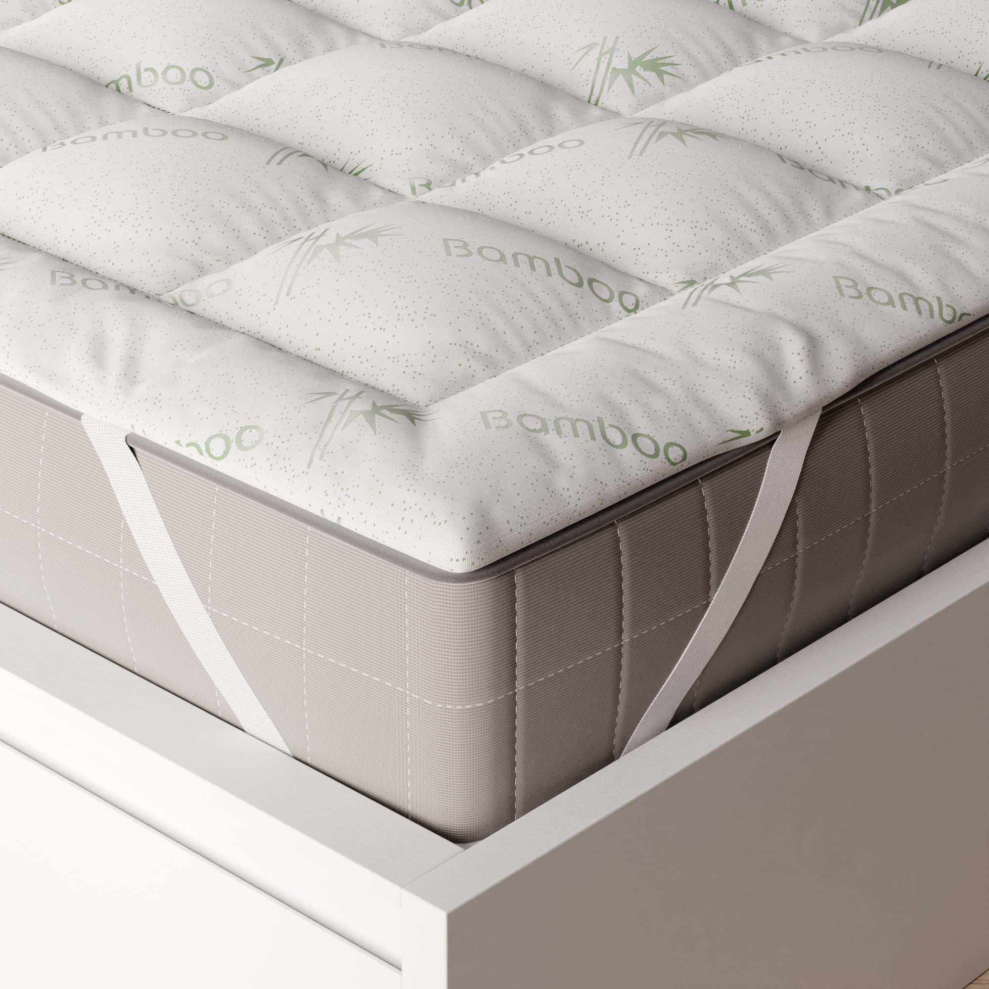 Niagara King Mattress Topper - Cooling Bamboo Viscose Mattress Pad with Deep Pocket for Back Pain Relief - Soft & Thick Pillow Top Mattress Topper for King Size Beds - Perfect for Hot Sleepers & Pressure Relief