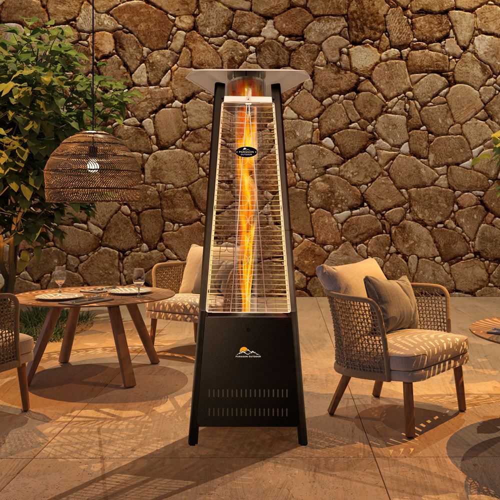 72 Inch Tall Paragon Outdoor Inferno Flame Tower - Free Standing Propane Patio Heater for Backyard, Deck & Garden - Perfect for Outdoor Gatherings & Cold Evenings