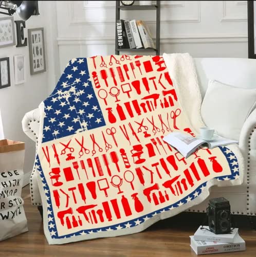 American Flag Blanket for Hair Stylists - Soft & Cozy 60x80 Inch Throw - Perfect Birthday Gift, Home Decor for Couch, Bed & Salon Relaxation