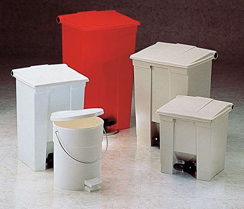 Rubbermaid 8-Gallon Step-On Trash Can with Lid - White Hands-Free Sanitary Garbage Bin for Hospitals, Labs & Clinics - Ideal for Medical Waste Disposal in Patient Rooms, Emergency Areas & Healthcare Facilities