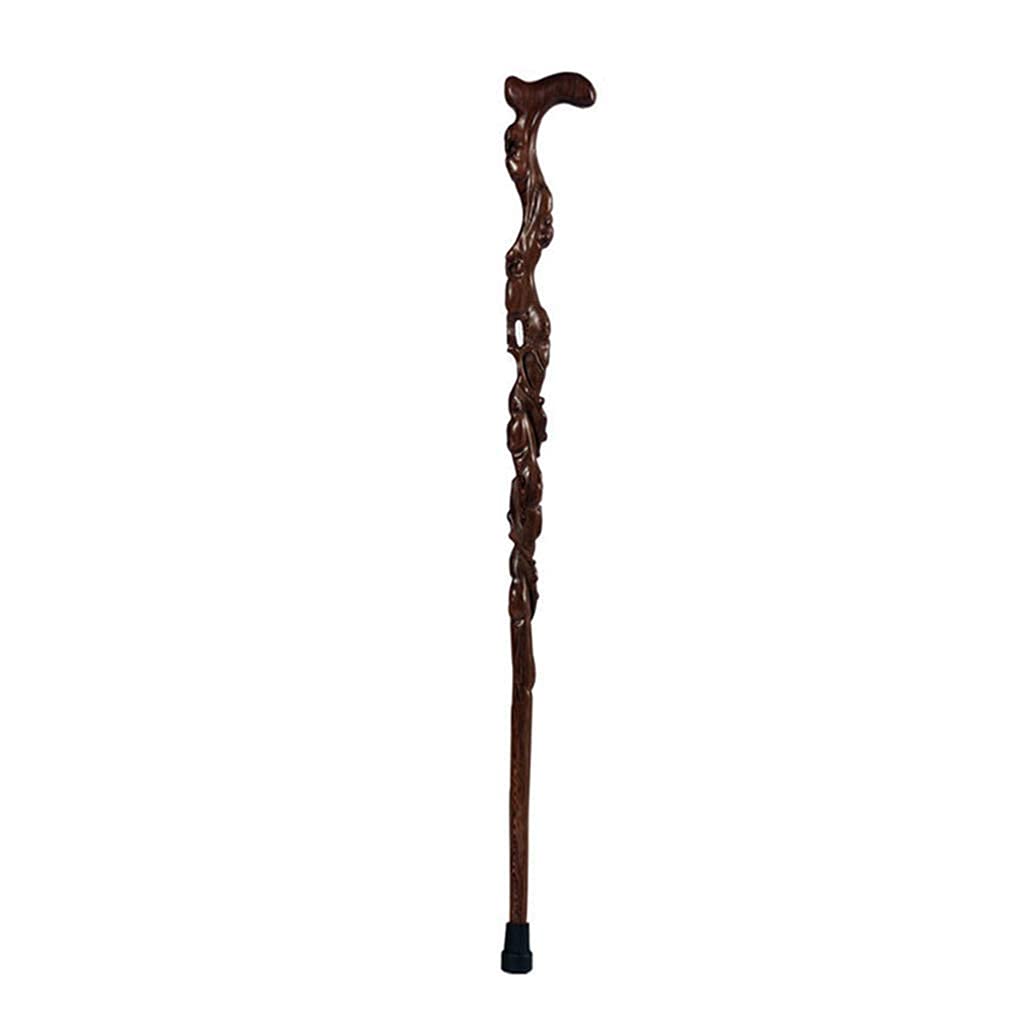 Handcrafted Redwood Walking Cane - Solid Wood Root Carving Elderly Walking Stick for Men & Women - Perfect for Hiking, Travel, and Daily Mobility Support