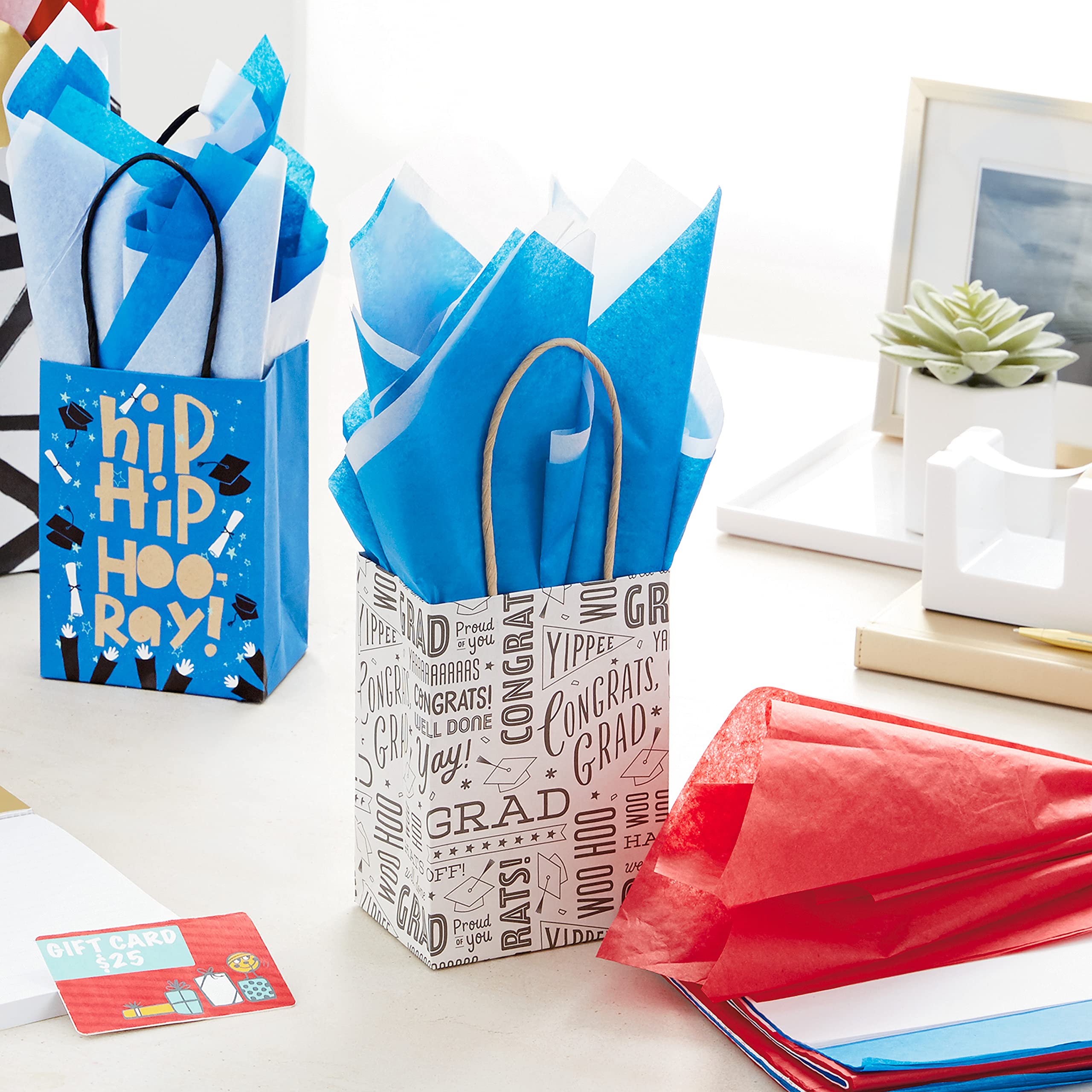 Hallmark Red White Blue Bulk Tissue Paper - 120 Sheets for Gift Wrapping, Party Decorations, Gift Bags | Perfect for Birthdays, Graduations, 4th of July, Christmas, Hanukkah Celebrations | Great for DIY Crafts, Table Settings, and Festive Home Decor