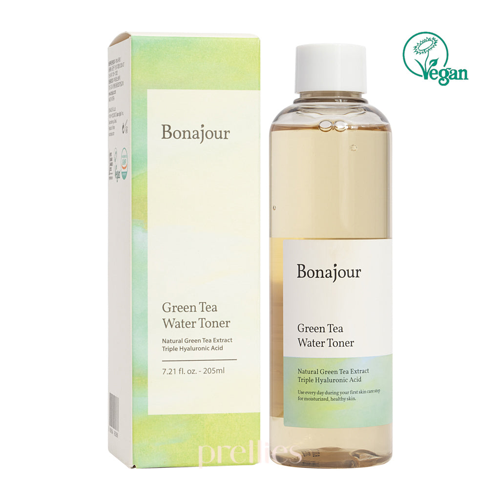 Bonajour Green Tea Water Toner 205ml - Hydrating Facial Toner for Oily & Sensitive Skin | Korean Skincare for Acne Control & Pore Minimizing | Perfect for Daily Skincare Routine & Post-Workout Refresh