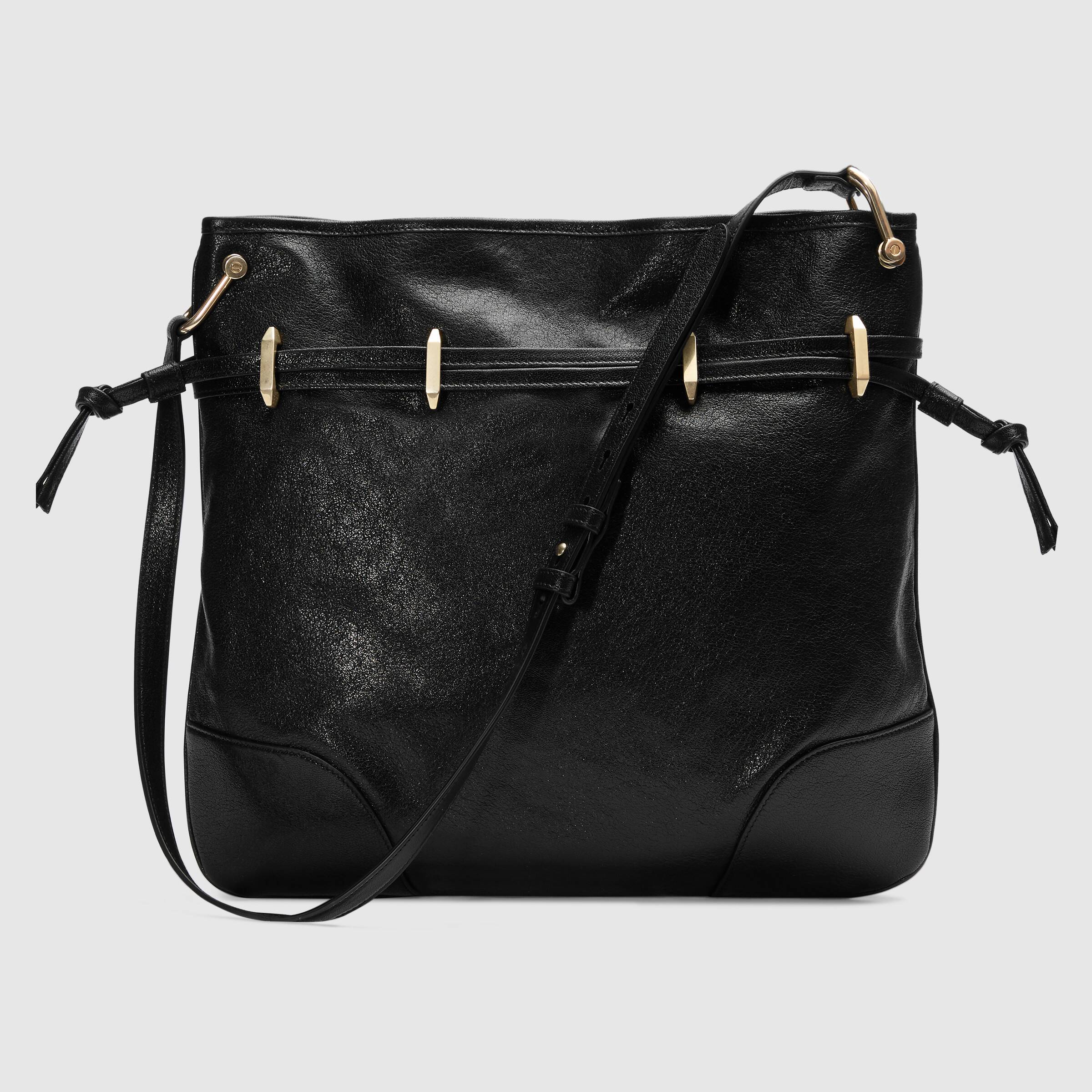 Gucci 1955 Horsebit Messenger Bag for Women - Classic Black Leather Crossbody Bag | Perfect for Work, Travel & Everyday Use