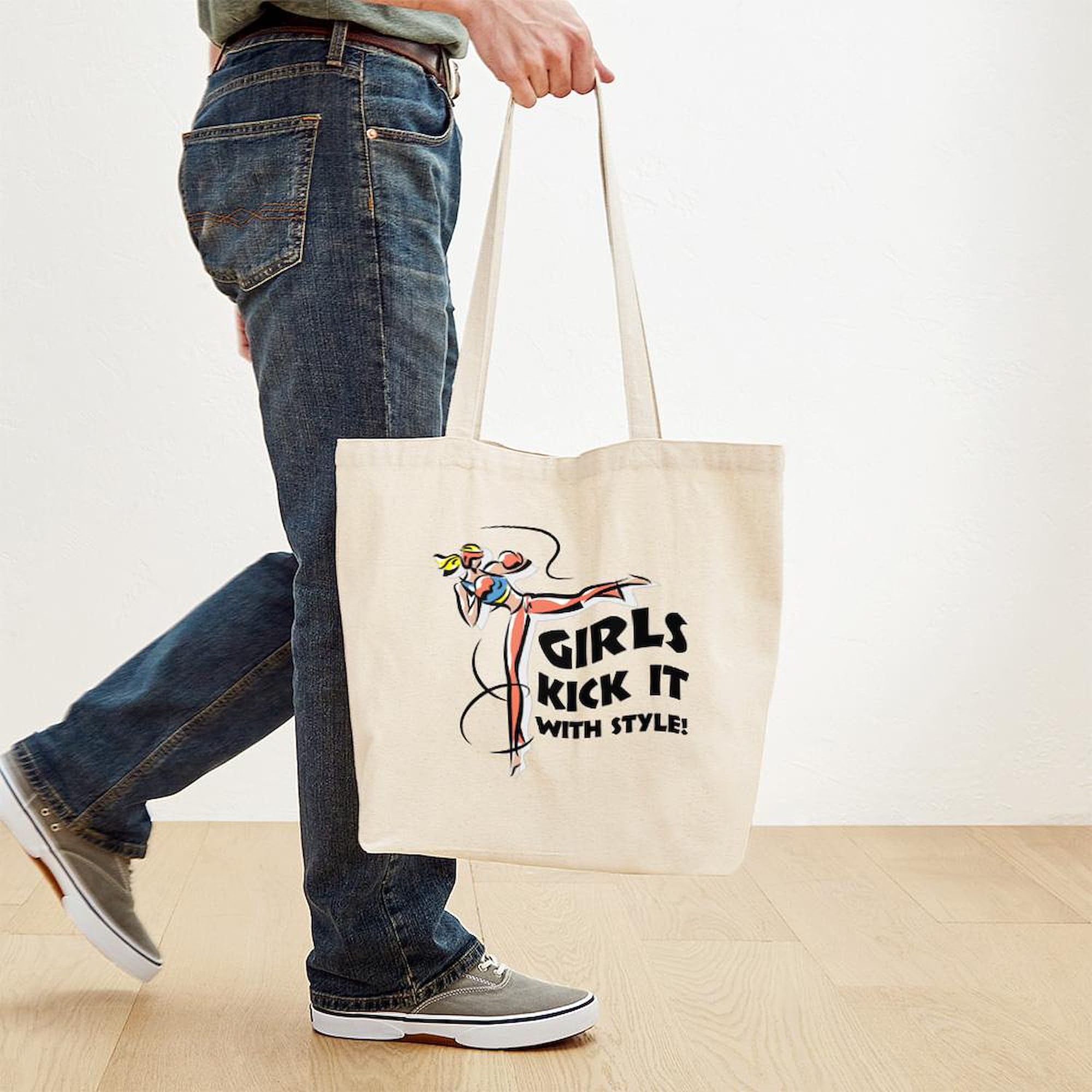 Stylish Natural Canvas Tote Bag for Girls - Reusable Shopping Bag & Fashion Accessory | Perfect for School, Groceries & Beach Outings