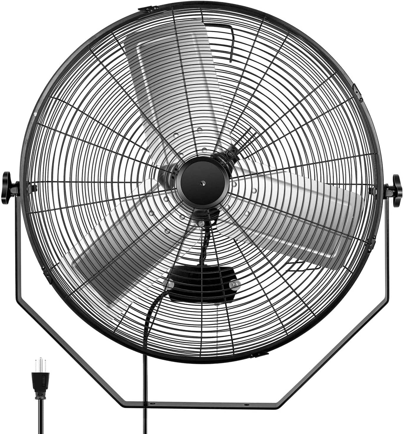 Simple Deluxe 24 Inch Industrial Wall Mount Fan - 3 Speed High Velocity Metal Fan for Warehouse, Greenhouse, Workshop, Patio, Factory & Basement Ventilation | Commercial Grade, Durable & Quiet | Perfect for Cooling Large Spaces & Improving Air Circulation
