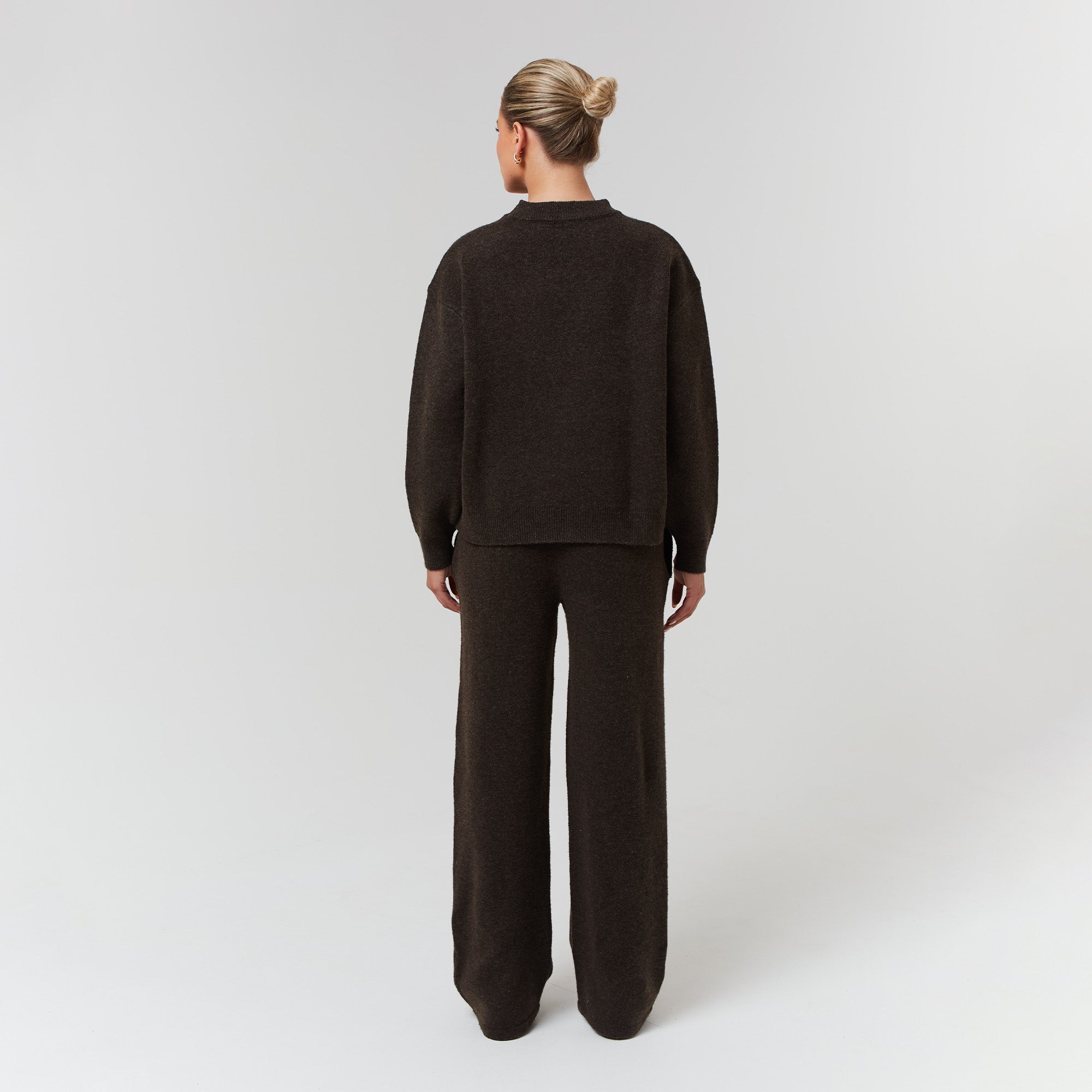 Stylish Knit Open Hem Jogger Pants - Brown Marl | Comfortable Casual Lounge Wear for Women & Men | Perfect for Home, Yoga, Travel & Everyday Wear