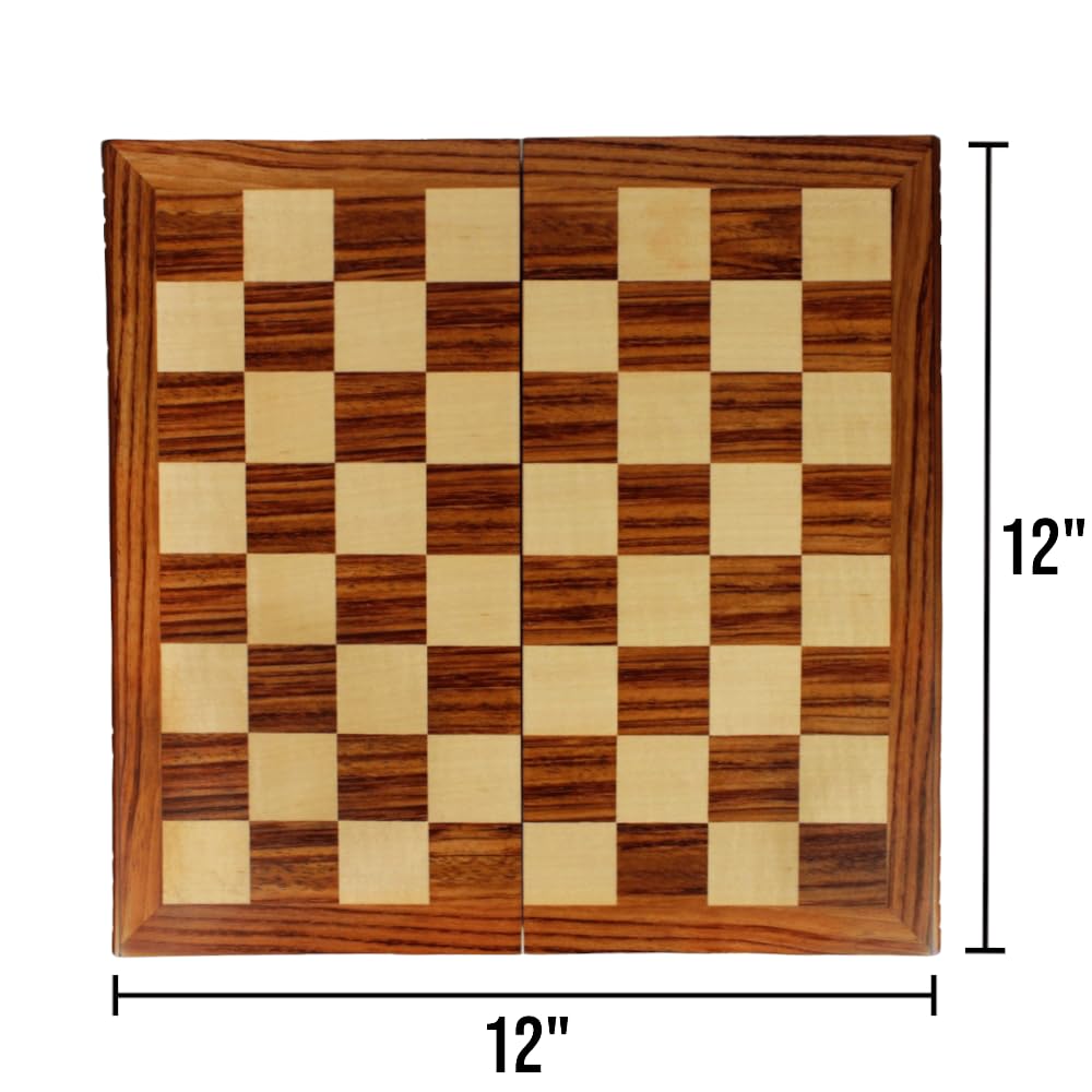Premium Small Wooden Chess Set - Classic Travel & Home Game for Adults & Kids - Perfect for Family Game Nights, Office Decor, and Gifts