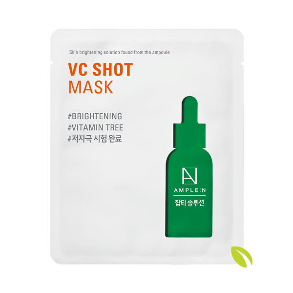 AMPLE:N VC Shot Mask 5 Pack - Brightening & Hydrating Face Mask for Glowing Skin | Perfect for Daily Skincare, Spa Days & Travel Essentials