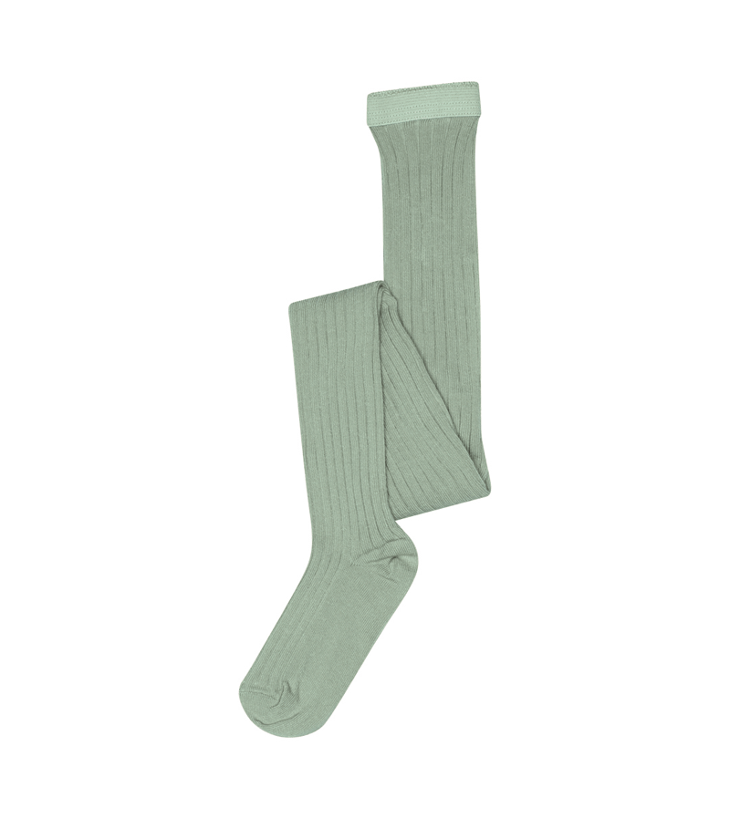 Granite Green Cotton Rib Tights by MP Denmark - Soft Comfortable Stretchy Women's Leggings for Yoga, Workout & Everyday Wear