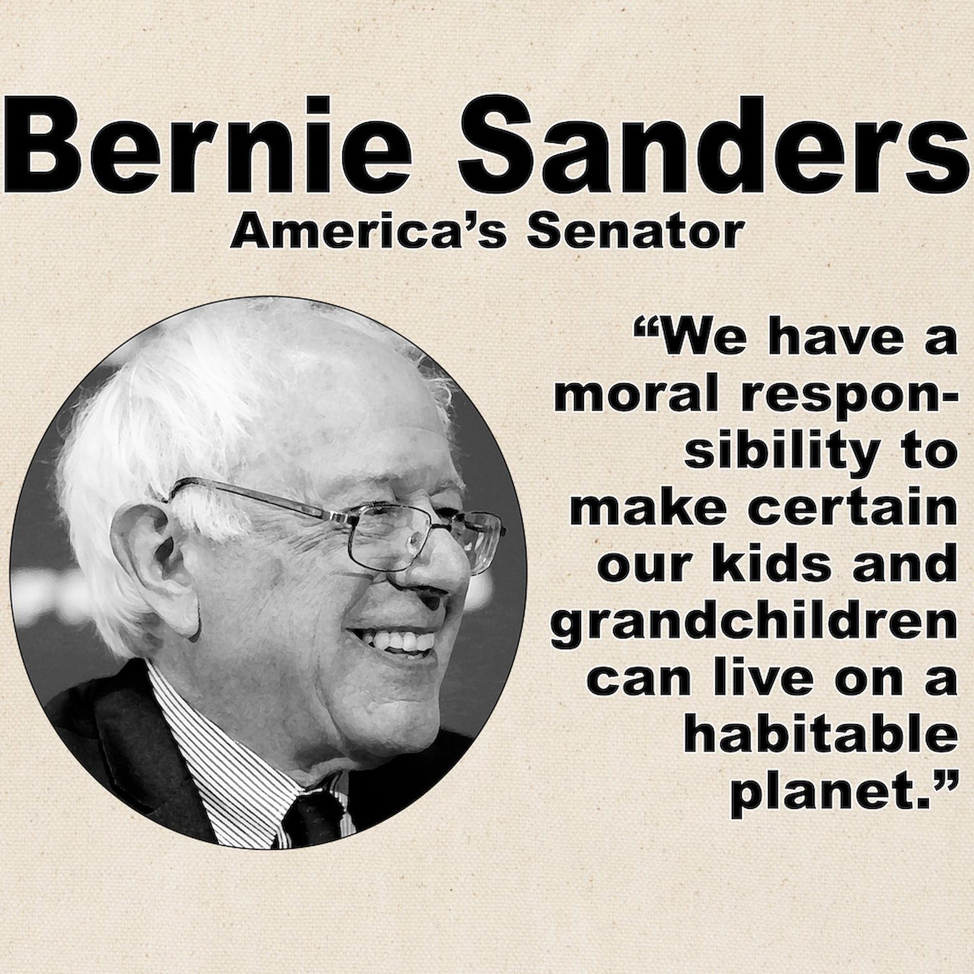 Eco-Friendly Natural Canvas Tote Bag - Reusable Shopping Bag with Bernie Sanders Design | Perfect for Groceries, Beach Trips & Everyday Use