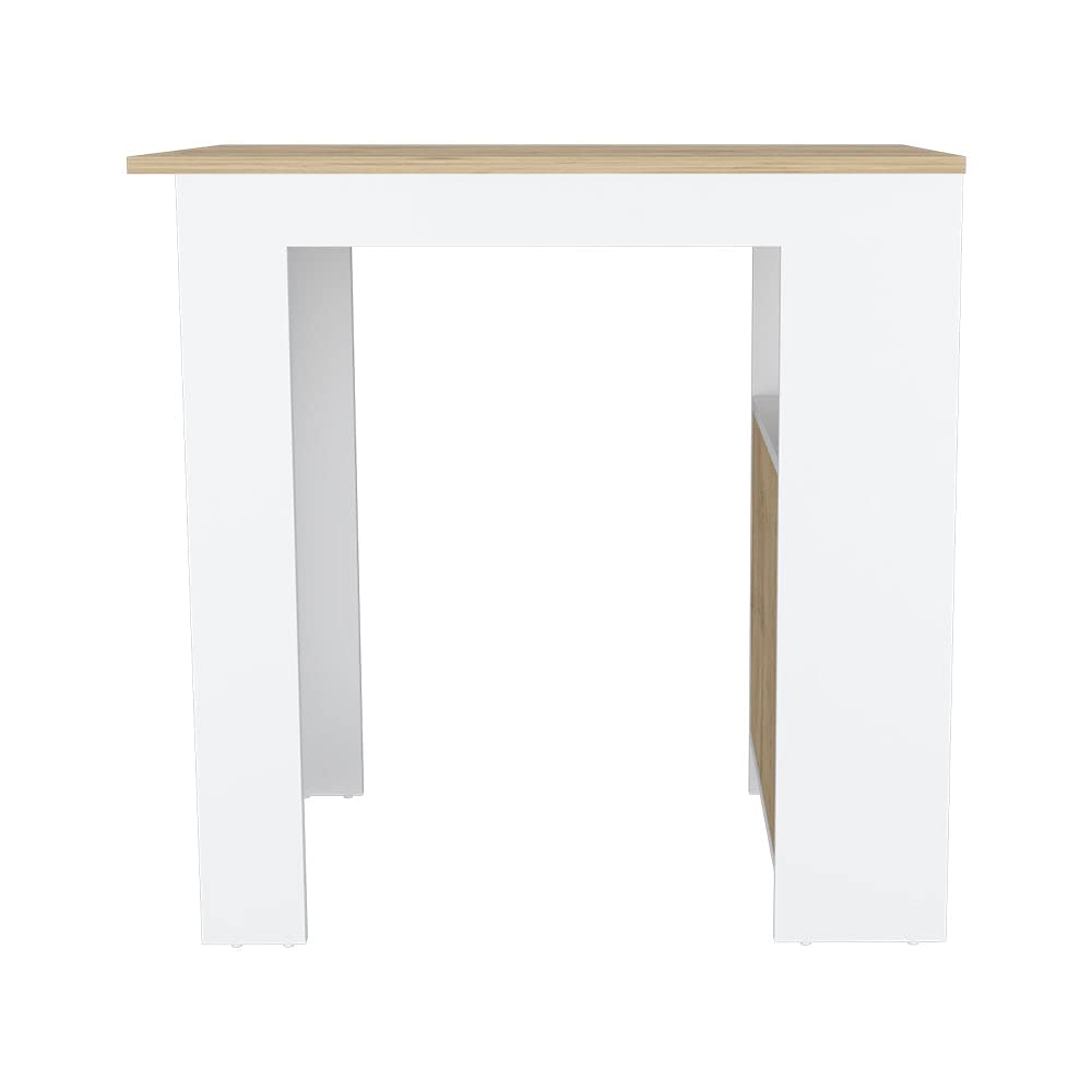 Wynne Kitchen Island with Storage & Cabinet, White/Macadamia - Perfect for Small Kitchens, Dining & Extra Counter Space