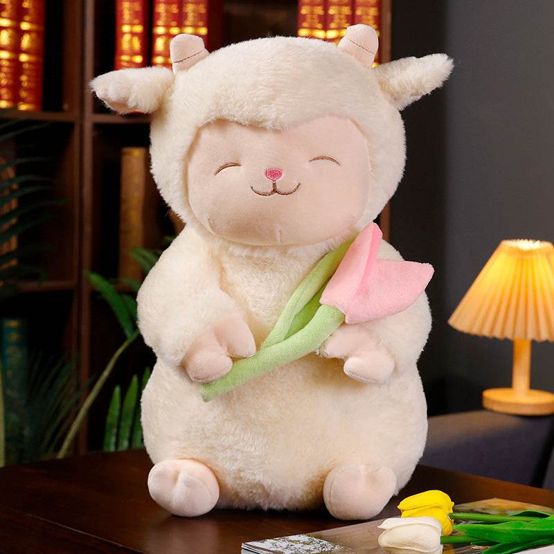 Adorable Kawaii Lamb Plush Toy - Soft Cute Stuffed Animal for Kids & Collectors | Perfect for Bedroom Decor, Gifts, and Cuddling