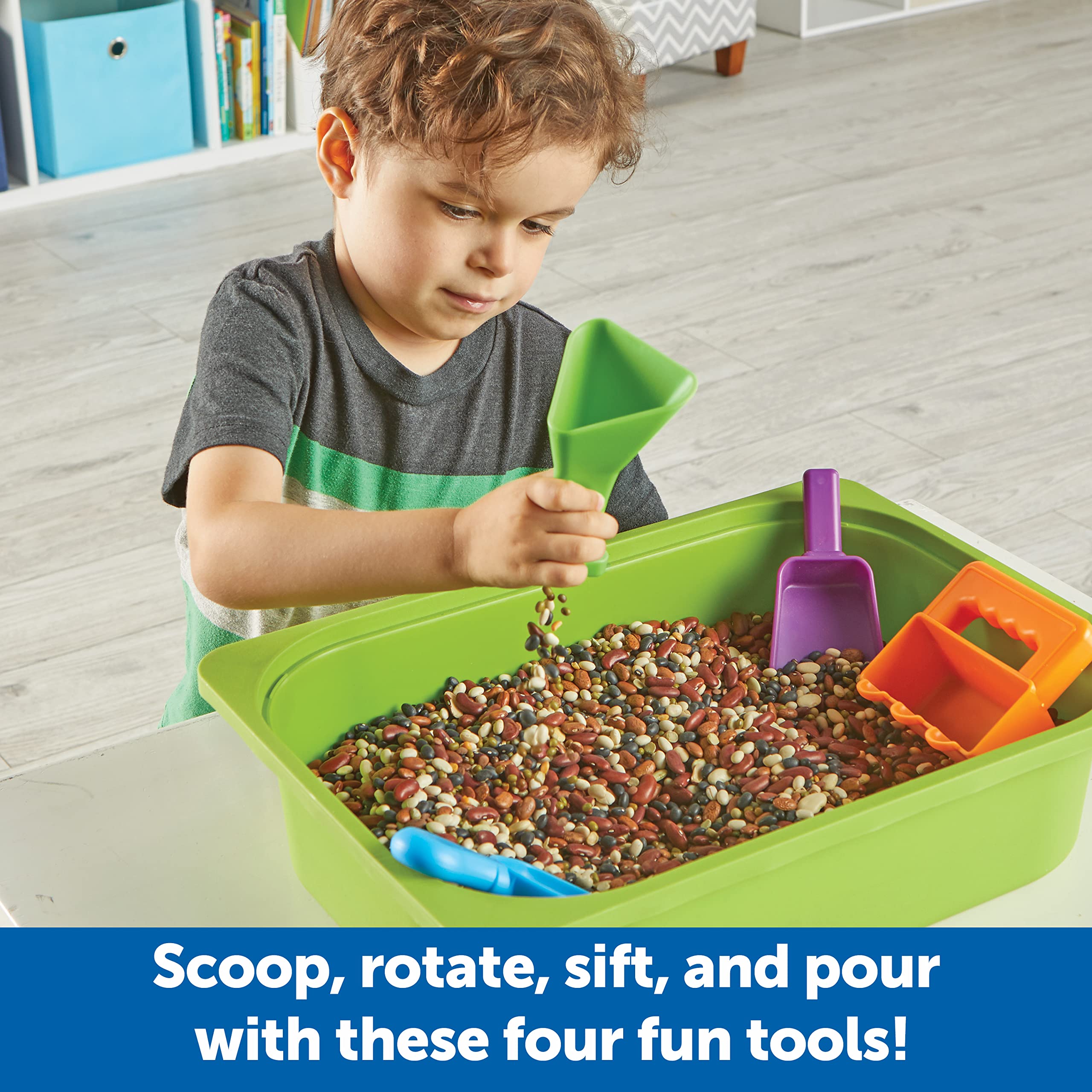Learning Resources Helping Hands Sensory Scoops - Fine Motor Skills Toys for Toddlers & Kids Ages 3+ (4-Piece Set) - Sensory Play, Easter Basket Stuffers & Early Childhood Development Tools