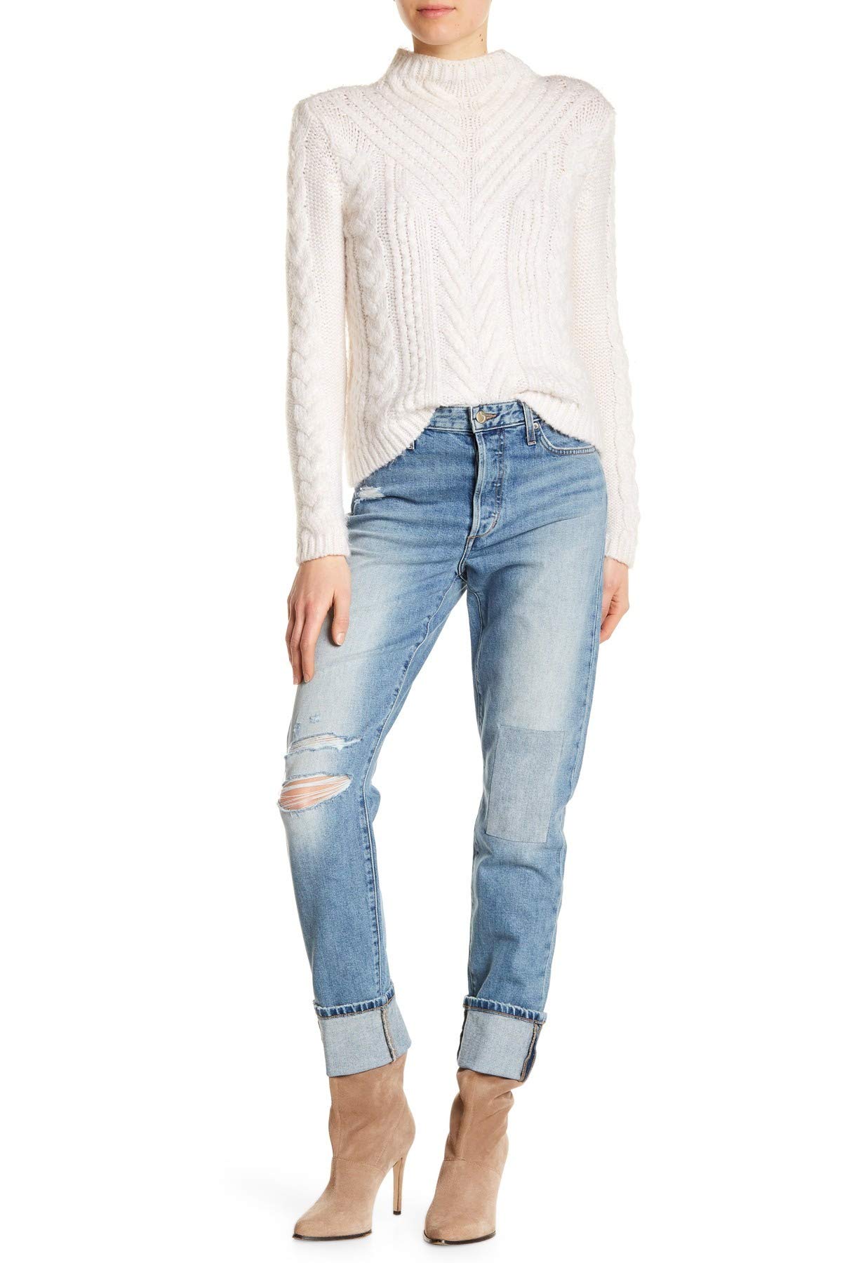 Joe's Jeans Taylor Hill x Debbie Straight Leg Cuffed Pants for Women - High Waist Slim Fit Denim Jeans | Perfect for Casual Wear, Office Outfits & Night Out