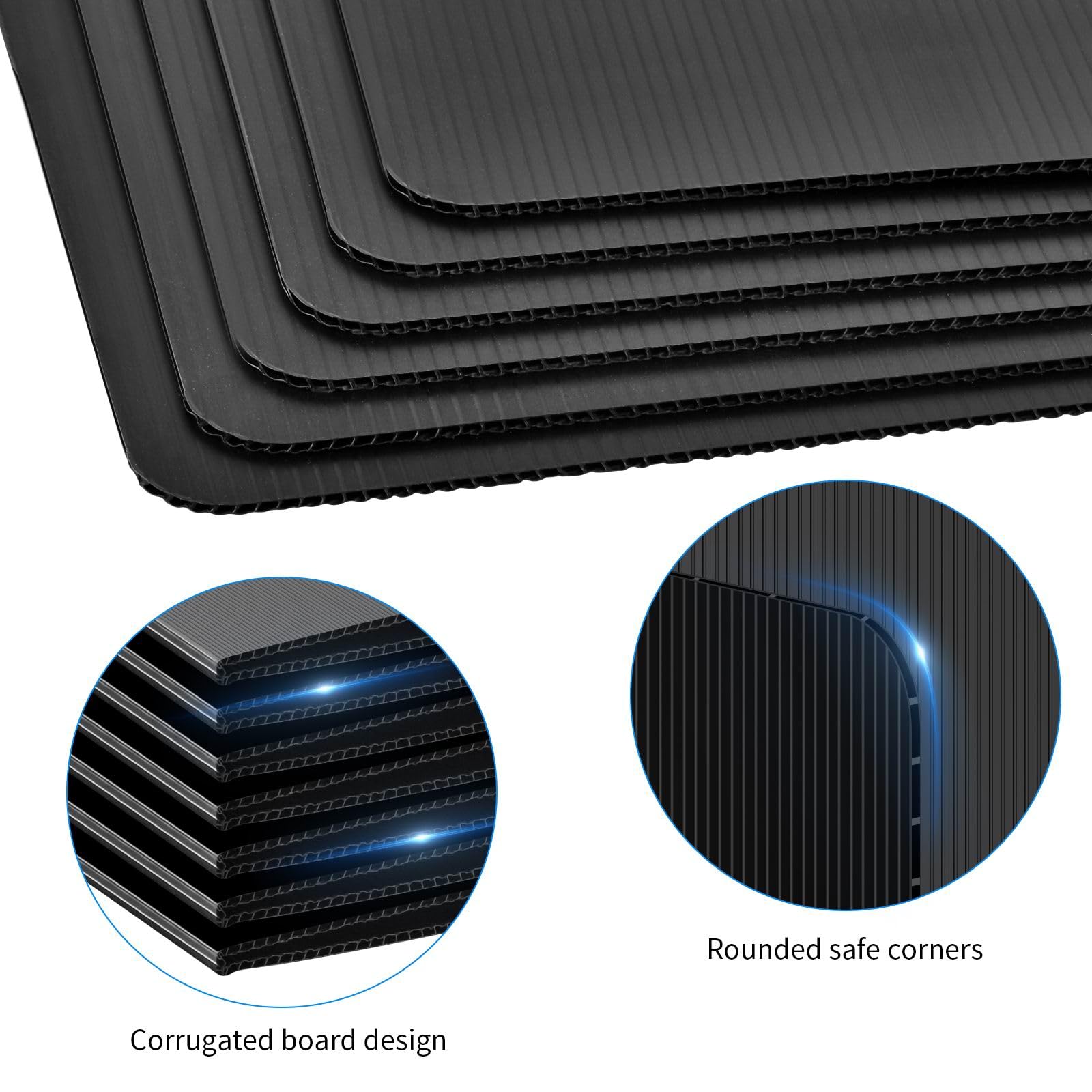 24-Pack Black Waterproof Plastic Desk Dividers for Students - Durable Study Carrel Privacy Shields, Easy Clean Classroom Partition Boards for School, Office & Home Learning Spaces